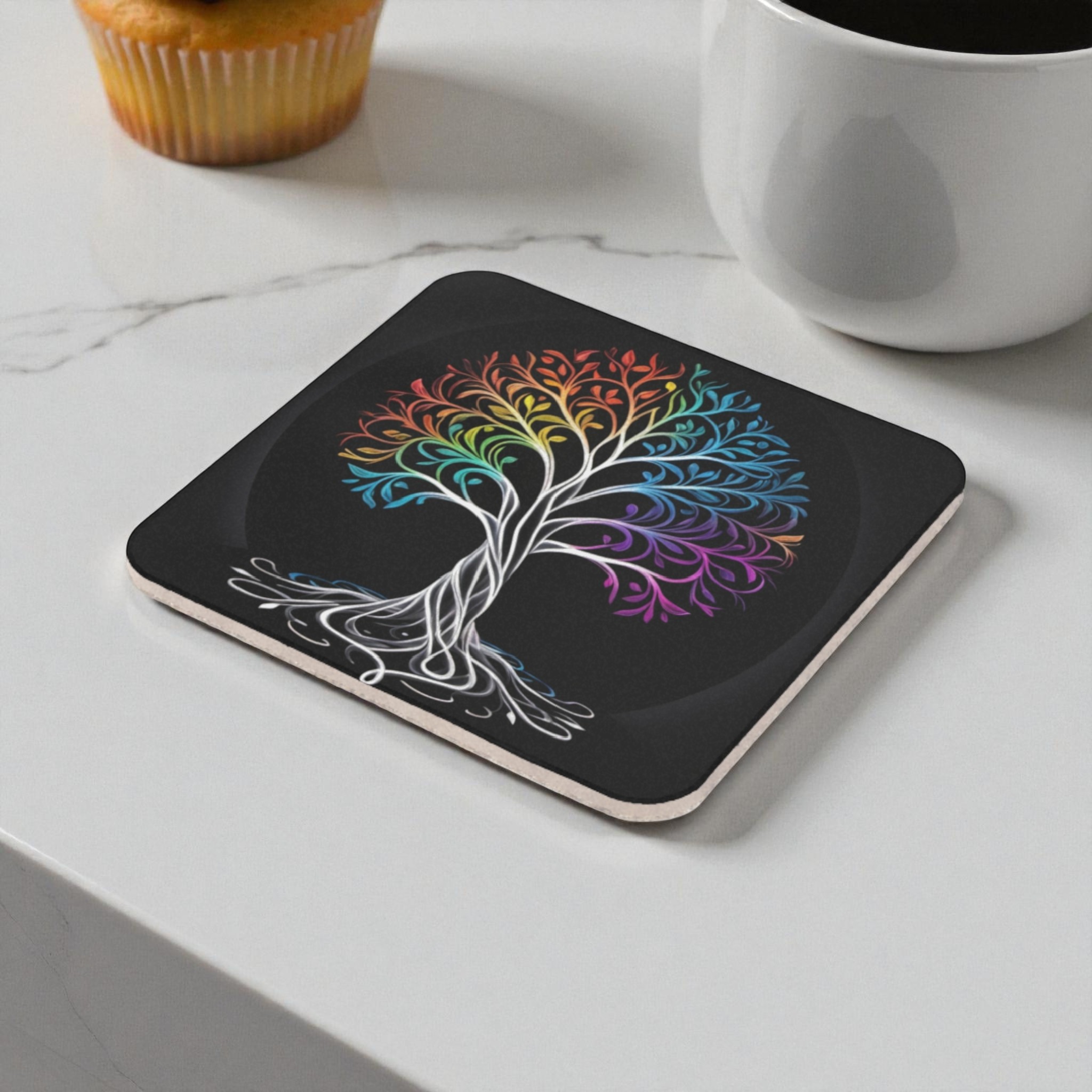 Energetic Tree of Life Cork Back Coaster