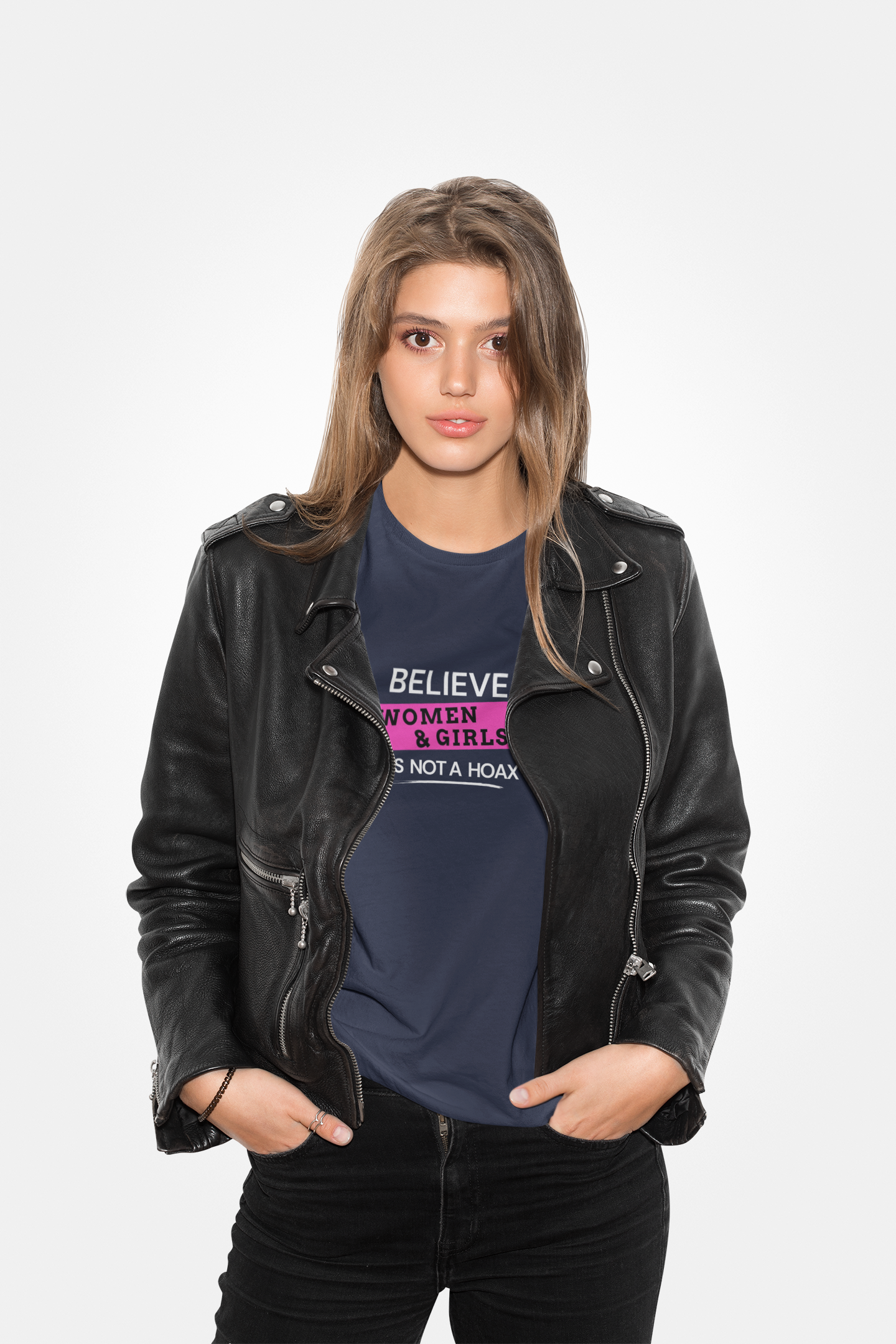 Believe Women & Girls Statement Unisex Jersey Tee. Soft Short Sleeve product thumbnail image Believe Women & Girls Statement Unisex Jersey Tee. Soft Short Sleeve product thumbnail image