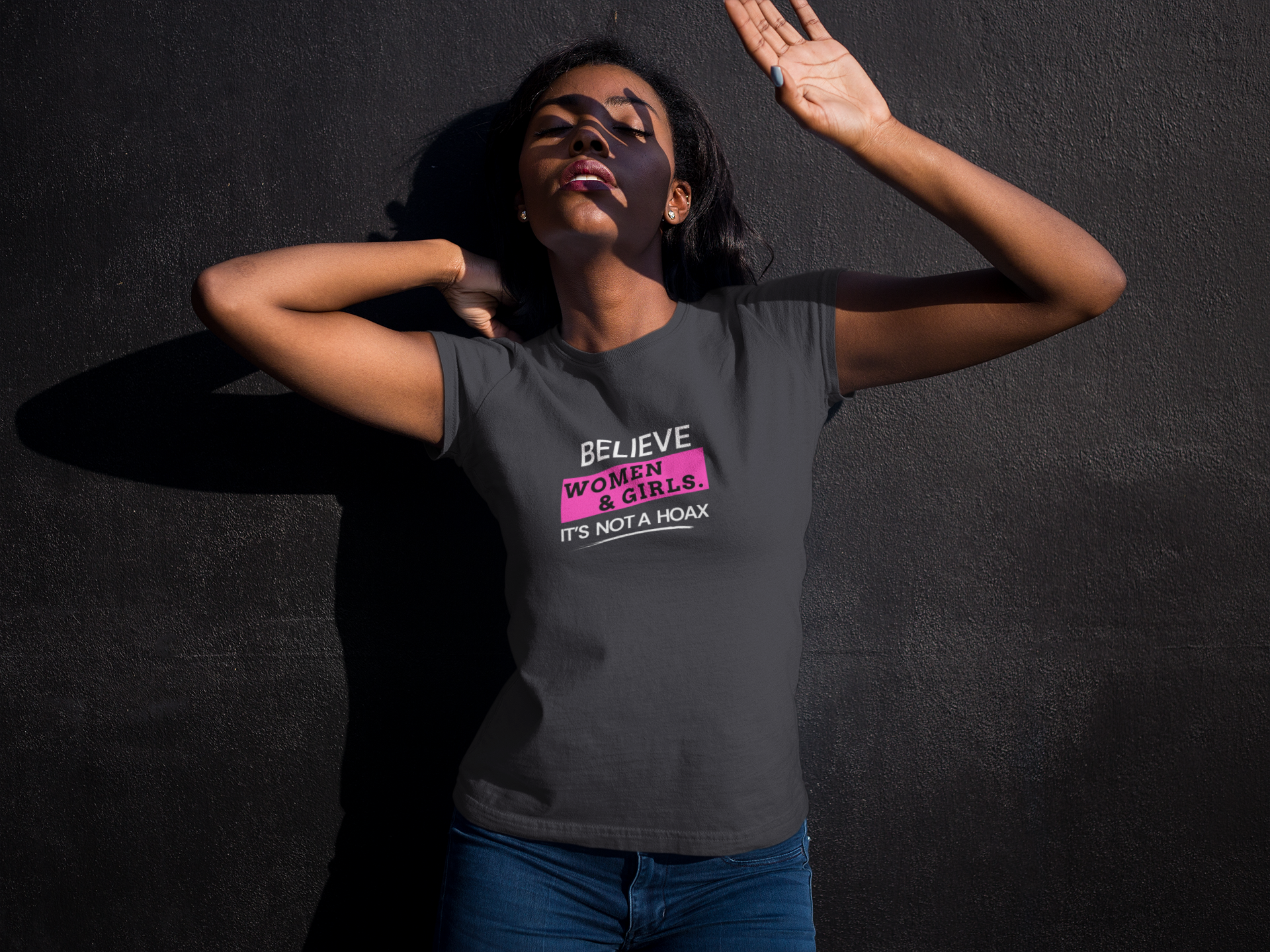 Believe Women & Girls Statement Unisex Jersey Tee. Soft Short Sleeve product thumbnail image Believe Women & Girls Statement Unisex Jersey Tee. Soft Short Sleeve product thumbnail image