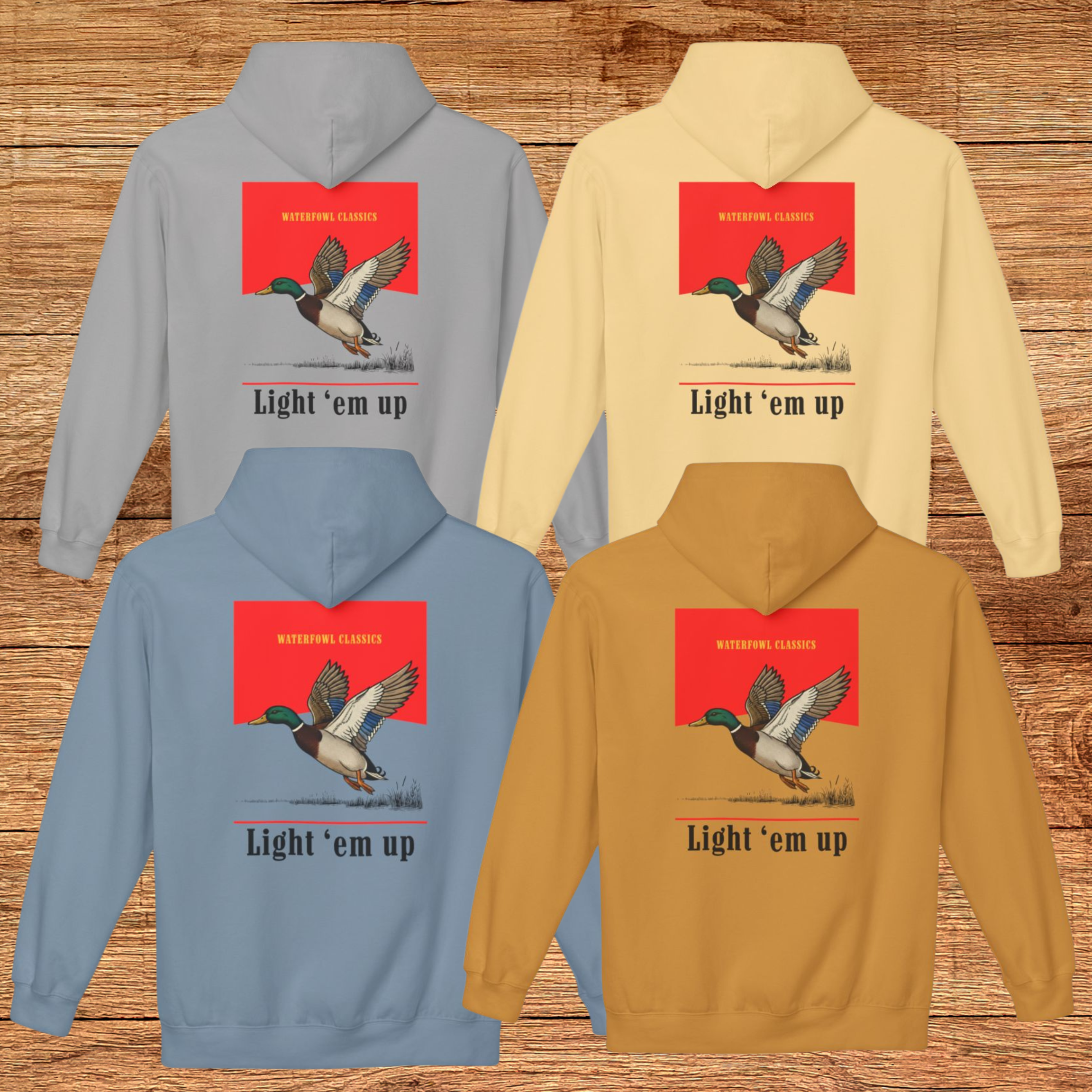 Light 'Em Up Duck Hunting Hoodie | Duck Hunting Sweatshirt | Hunting Season Apparel product thumbnail image Light 'Em Up Duck Hunting Hoodie | Duck Hunting Sweatshirt | Hunting Season Apparel product thumbnail image