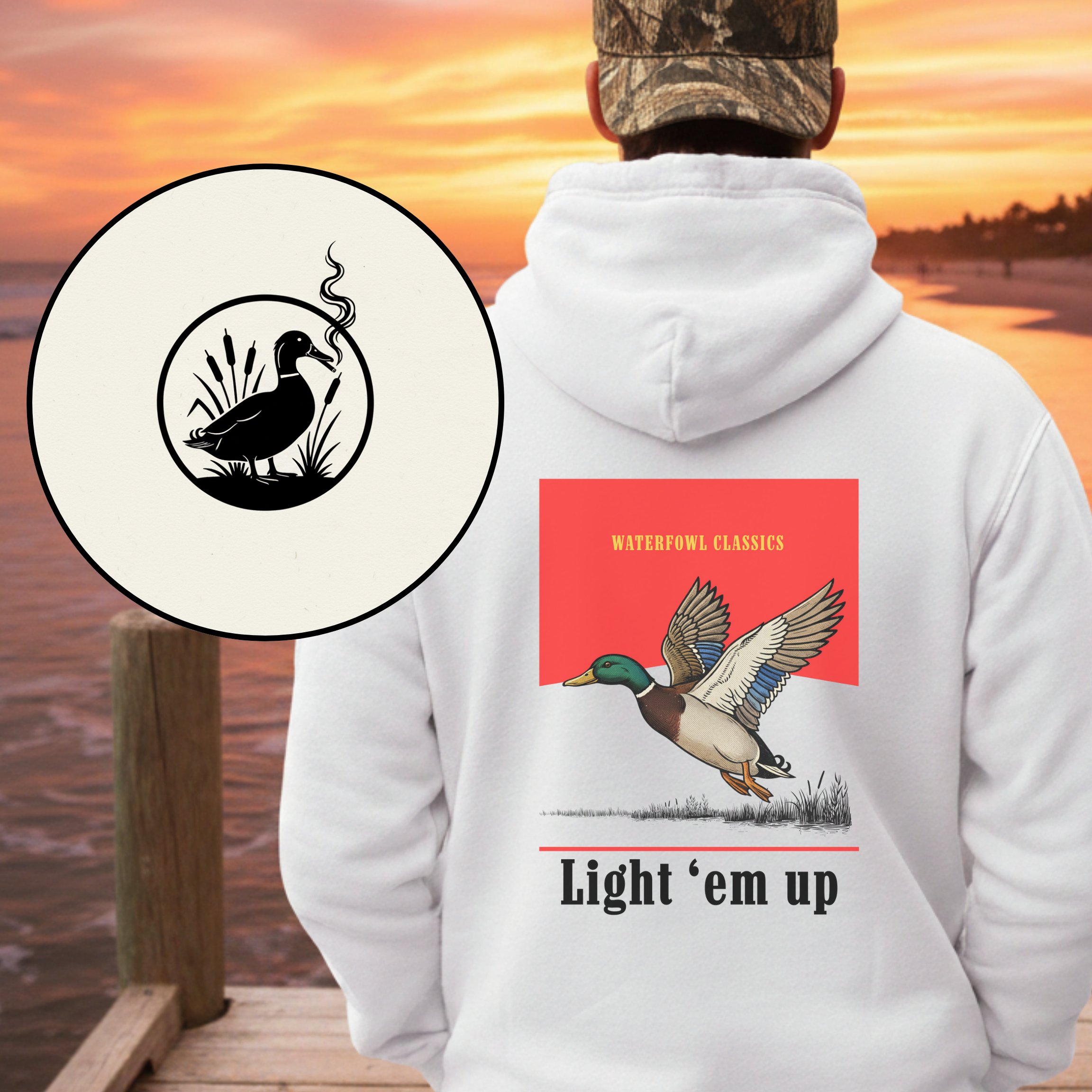 Light 'Em Up Duck Hunting Hoodie | Duck Hunting Sweatshirt | Hunting Season Apparel product thumbnail image Light 'Em Up Duck Hunting Hoodie | Duck Hunting Sweatshirt | Hunting Season Apparel product thumbnail image