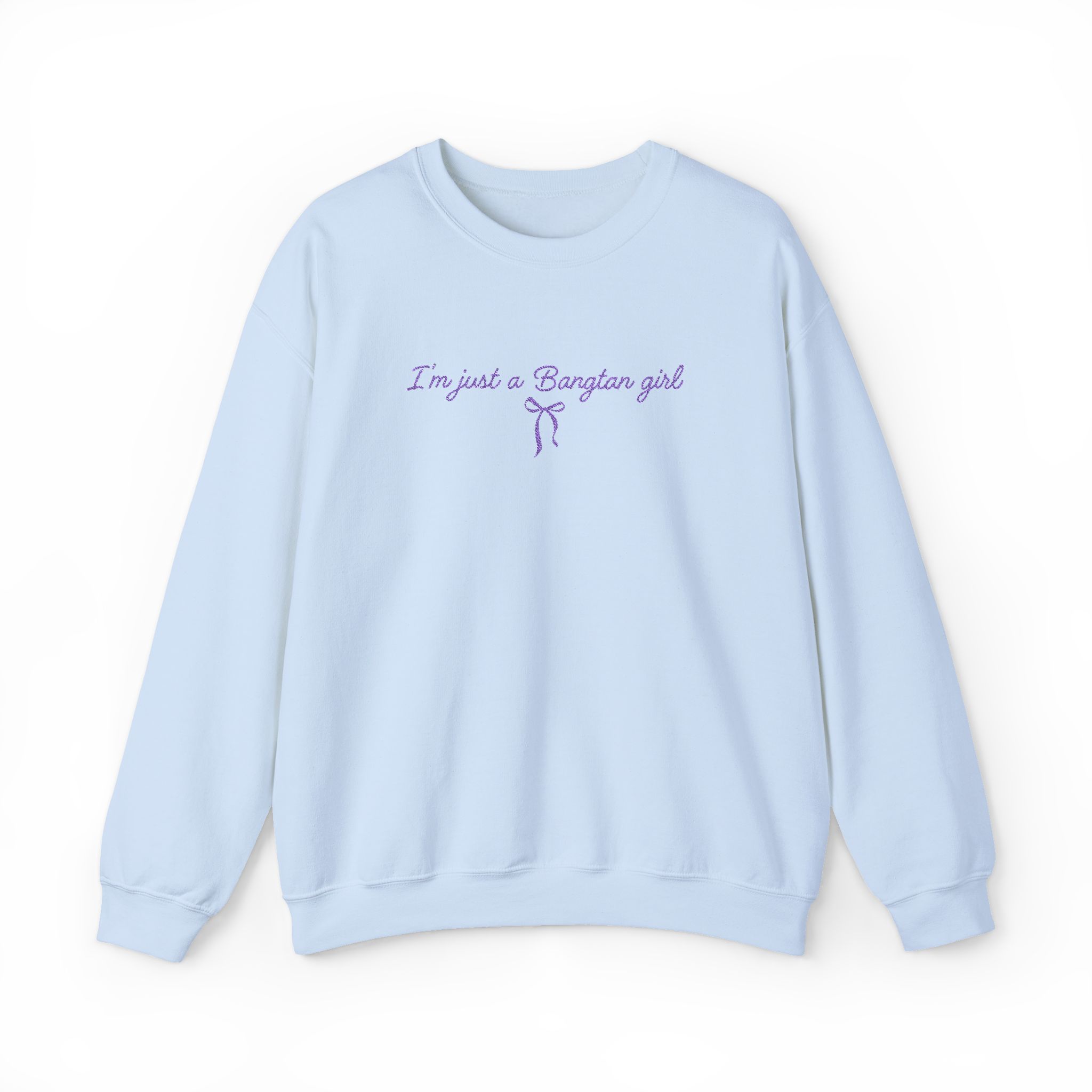 EMBROIDERED PURPLE THREAD Bangtan Girl Unisex Sweatshirt product thumbnail image EMBROIDERED PURPLE THREAD Bangtan Girl Unisex Sweatshirt product thumbnail image