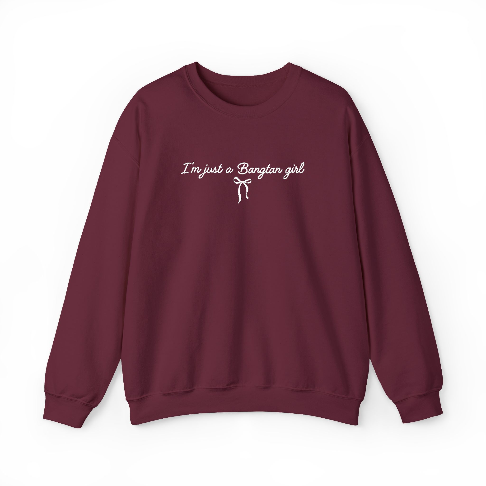 EMBROIDERED WHITE THREAD Bangtan Girl Unisex Sweatshirt product thumbnail image EMBROIDERED WHITE THREAD Bangtan Girl Unisex Sweatshirt product thumbnail image