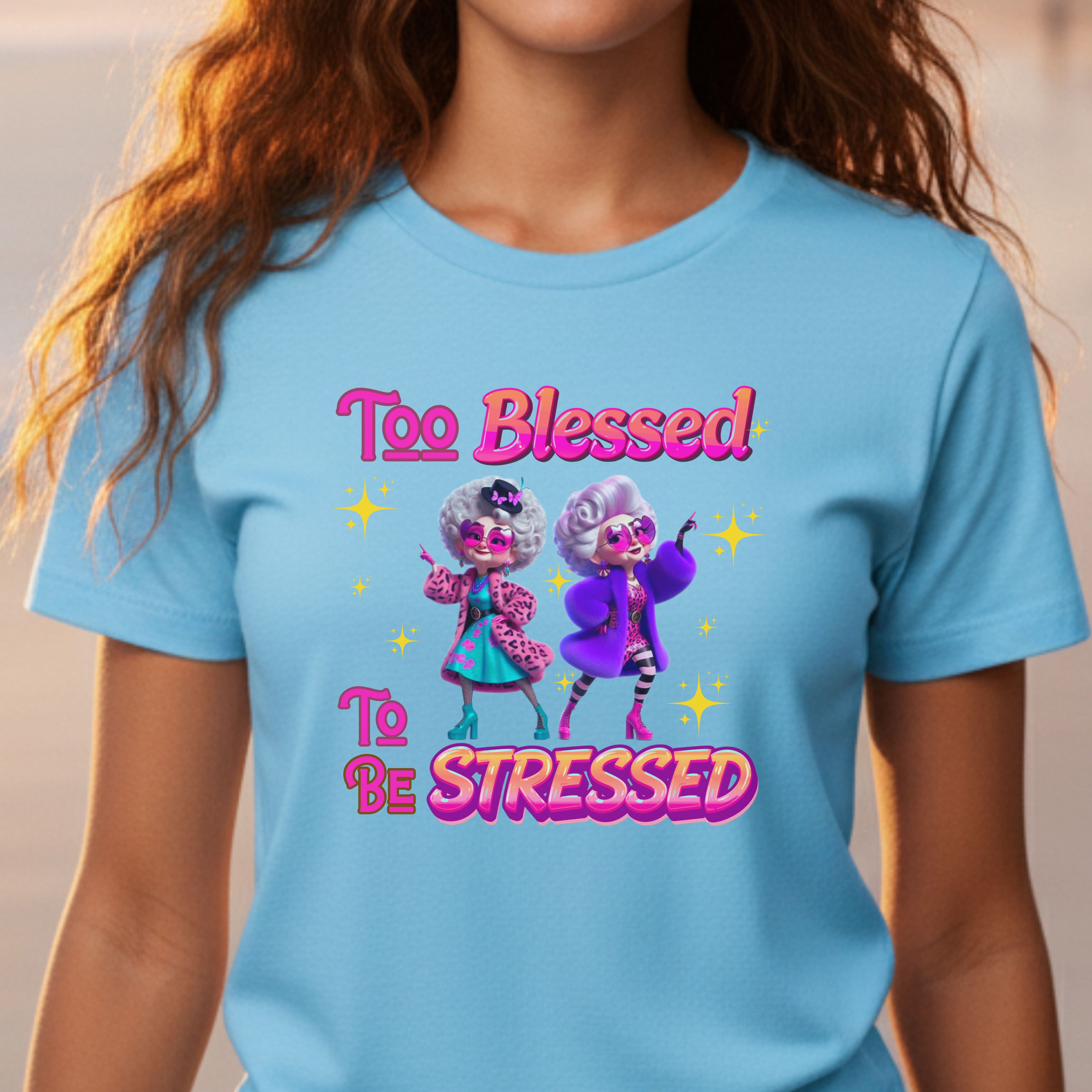 "Too Blessed to Be Stressed" Christian Women’s Cotton Short Sleeve T-Shirt – Peace Over Chaos, Faith Over Pressure "Too Blessed to Be Stressed" Christian Women’s Cotton Short Sleeve T-Shirt – Peace Over Chaos, Faith Over Pressure