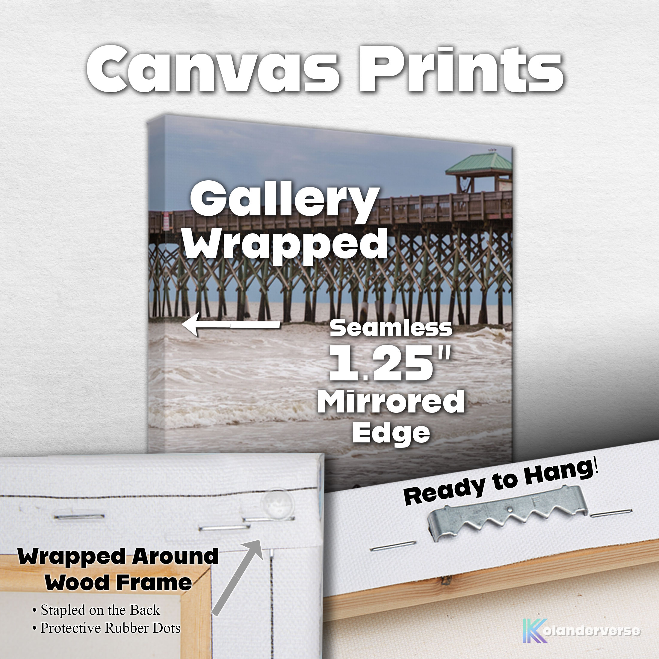 Seagulls on Shore Next to Folly Beach Ocean Pier - Canvas Print - South Carolina Coastal Birds Photography Art, Home Décor #8 product thumbnail image