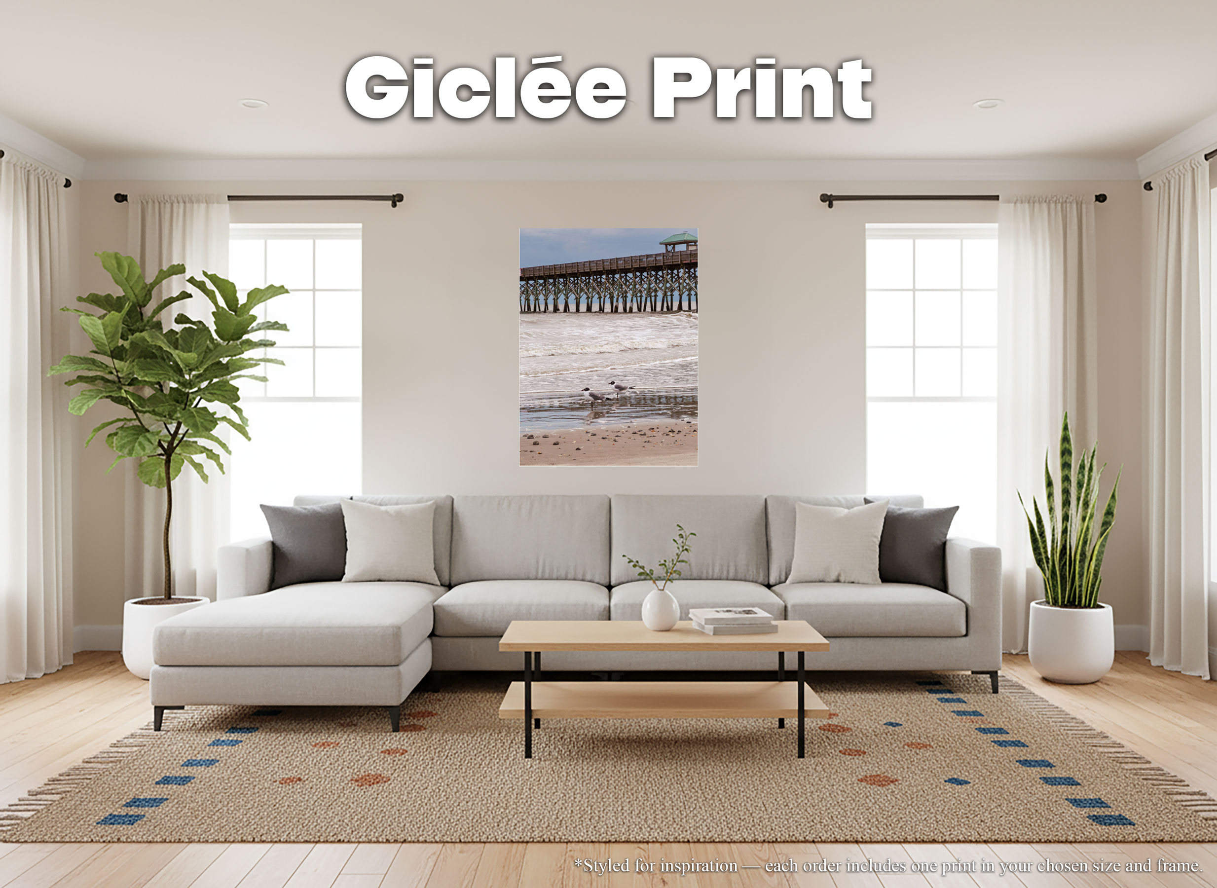 Seagulls on Shore Next to Folly Beach Ocean Pier - Giclée Poster Print - South Carolina Coastal Birds Photography Art, Home Décor #8 product thumbnail image Seagulls on Shore Next to Folly Beach Ocean Pier - Giclée Poster Print - South Carolina Coastal Birds Photography Art, Home Décor #8 product thumbnail image
