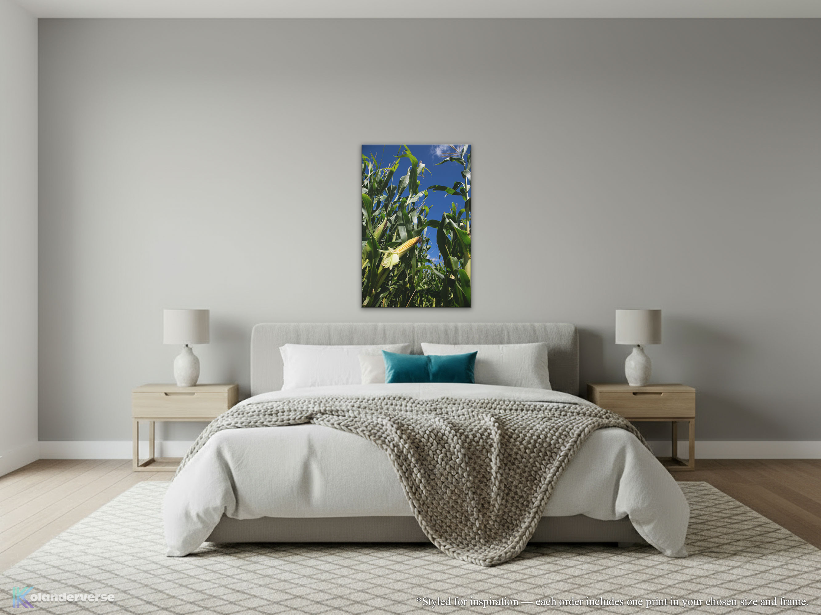 Golden Corn Field Close Up - Canvas Print – Blue Sky Farm Photography Wall Art, Country Landscape - Rustic Harvest Nature Decor #19 product thumbnail image
