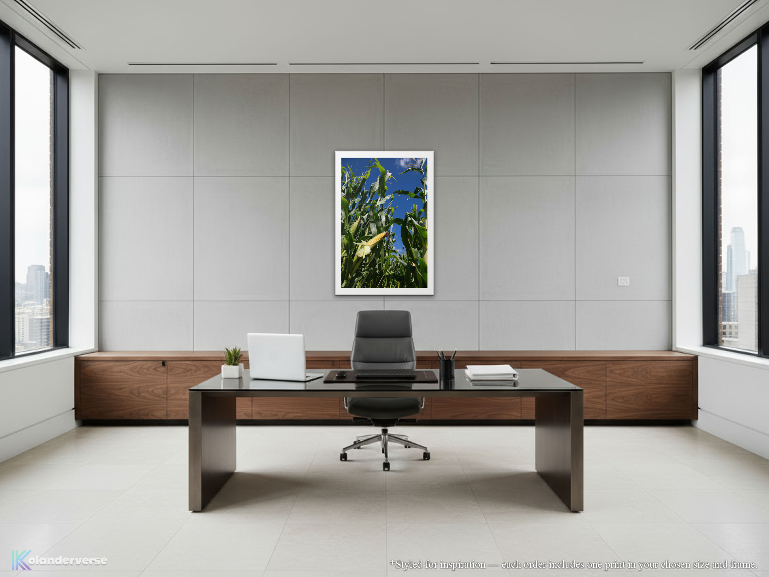 Golden Corn Field Close Up - Framed Print – Blue Sky Farm Photography Wall Art, Country Landscape - Rustic Harvest Nature Decor #19 product thumbnail image