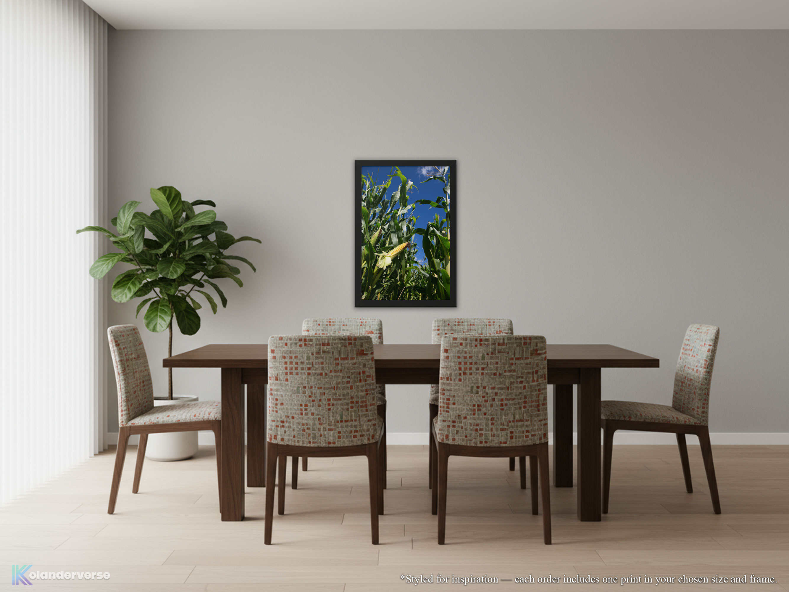 Golden Corn Field Close Up - Framed Print – Blue Sky Farm Photography Wall Art, Country Landscape - Rustic Harvest Nature Decor #19 product thumbnail image