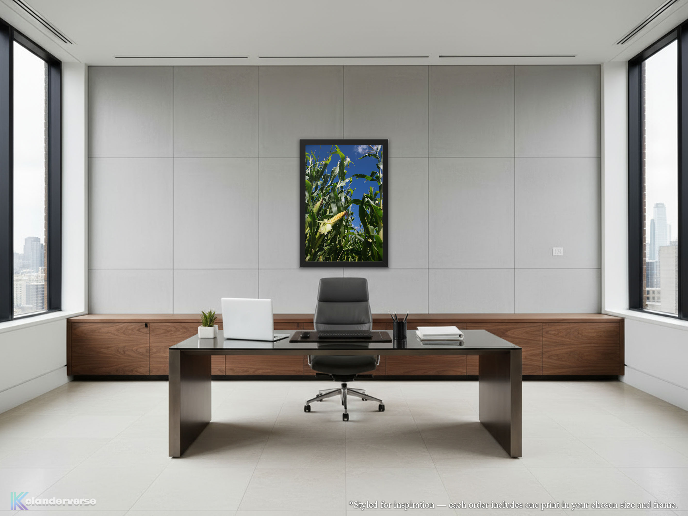 Golden Corn Field Close Up - Framed Print – Blue Sky Farm Photography Wall Art, Country Landscape - Rustic Harvest Nature Decor #19 product thumbnail image