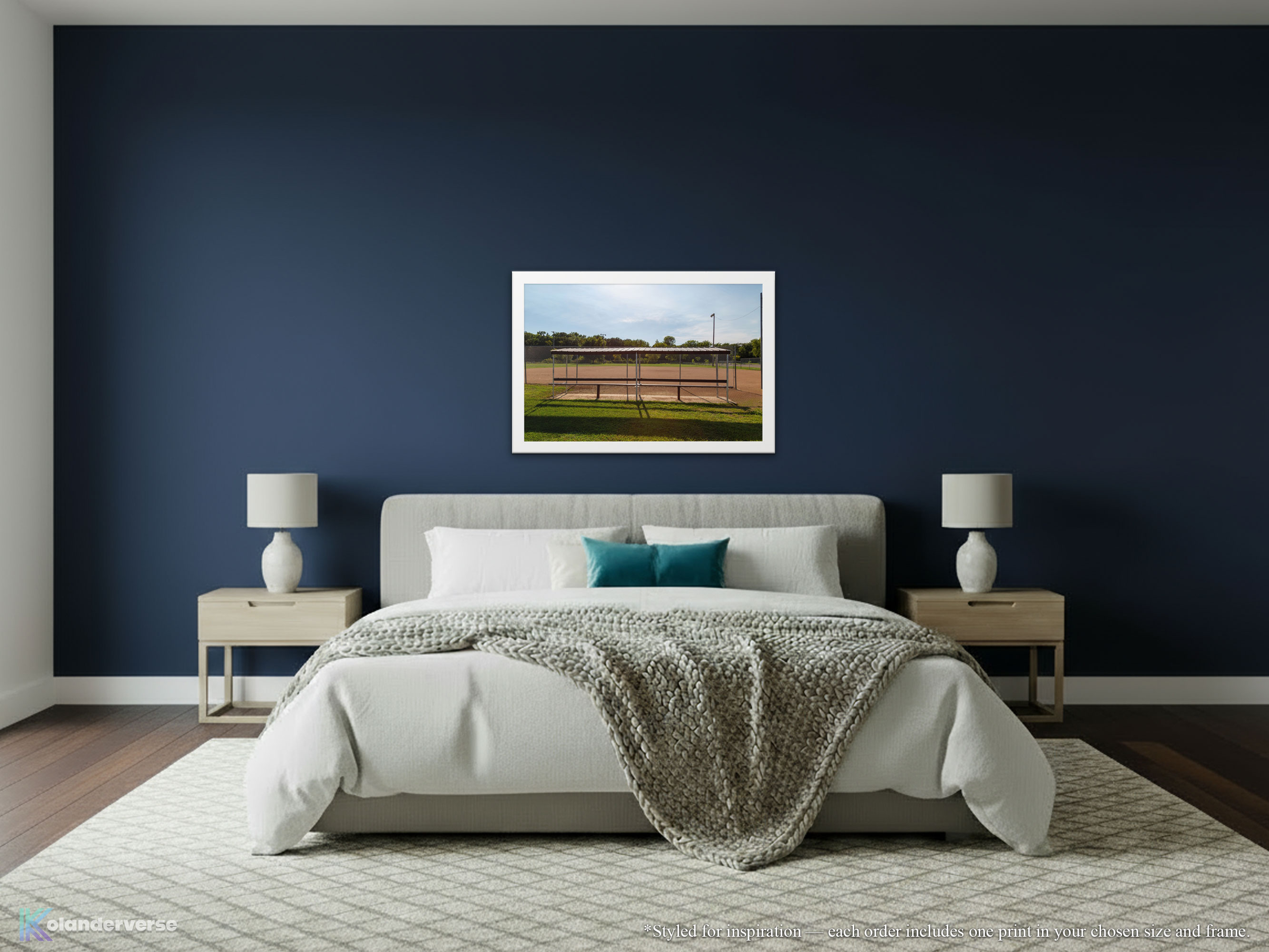 Small Town Softball Field Photography - Framed Print - Golden Hour Baseball Dugout Scene, Rural Midwest Landscape #21 product thumbnail image