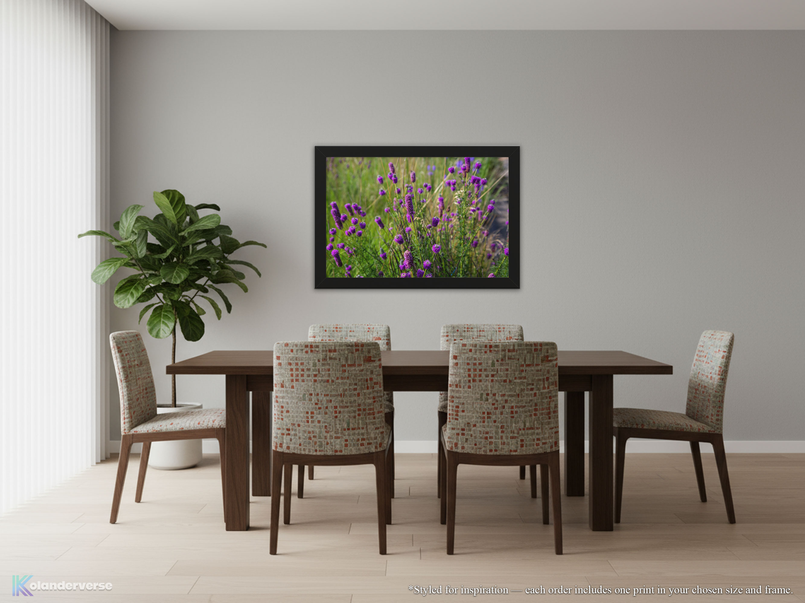 Purple Prairie Clover Flowers - Framed Print - Midwest Wildflowers Picture Artwork, Botanical Floral Wall Art Décor #22 product thumbnail image