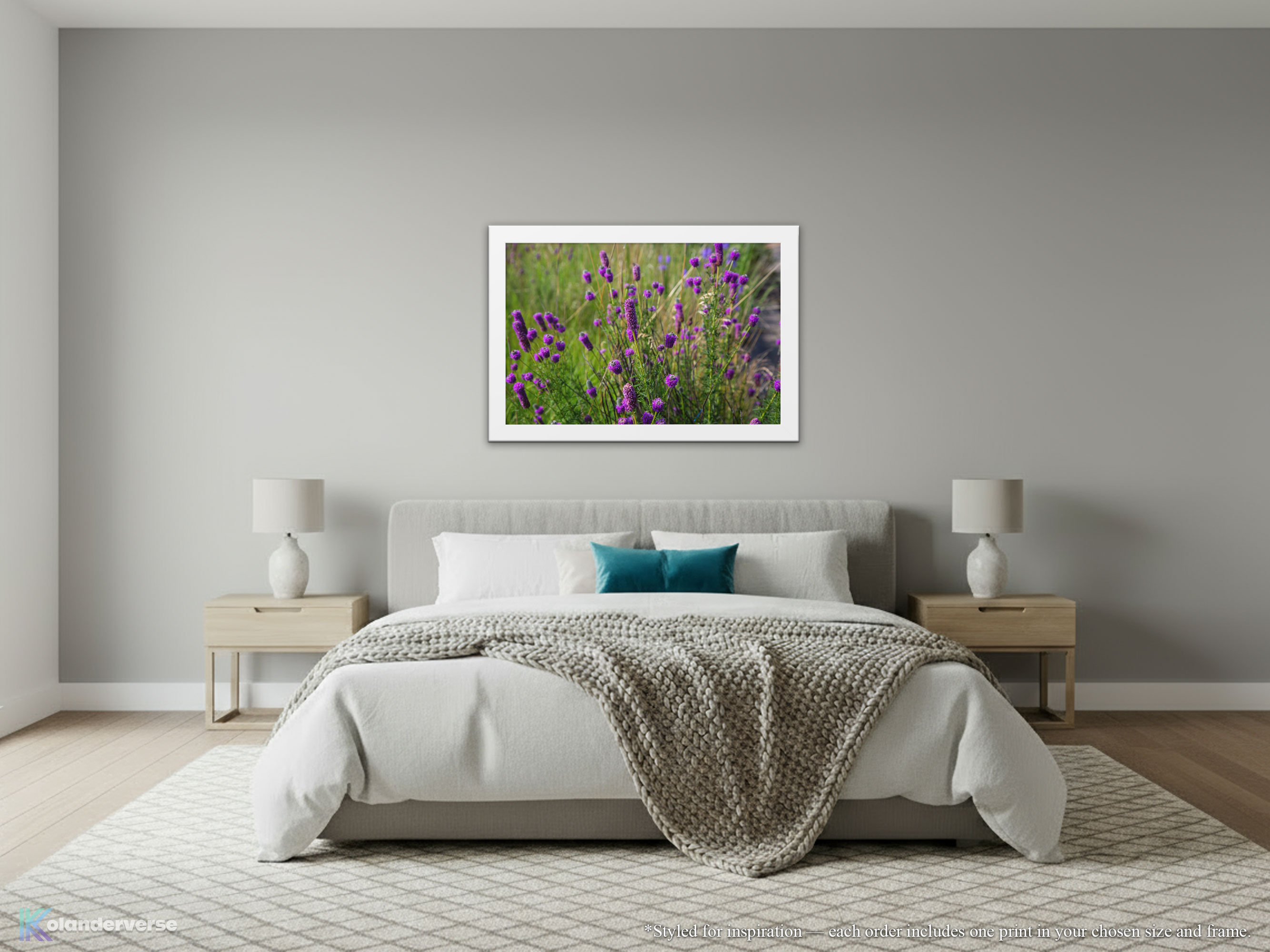 Purple Prairie Clover Flowers - Framed Print - Midwest Wildflowers Picture Artwork, Botanical Floral Wall Art Décor #22 product thumbnail image