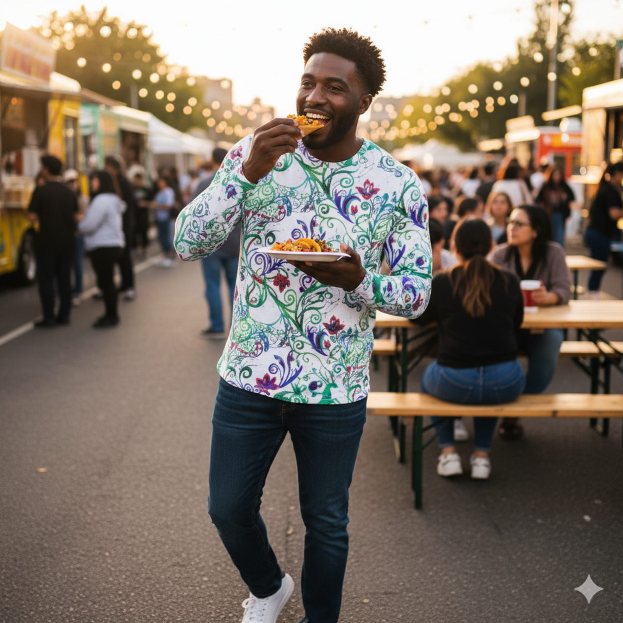 Floral Vines Long Sleeve Shirt – Colorful Botanical All-Over Print product thumbnail image Floral Vines Long Sleeve Shirt – Colorful Botanical All-Over Print product thumbnail image