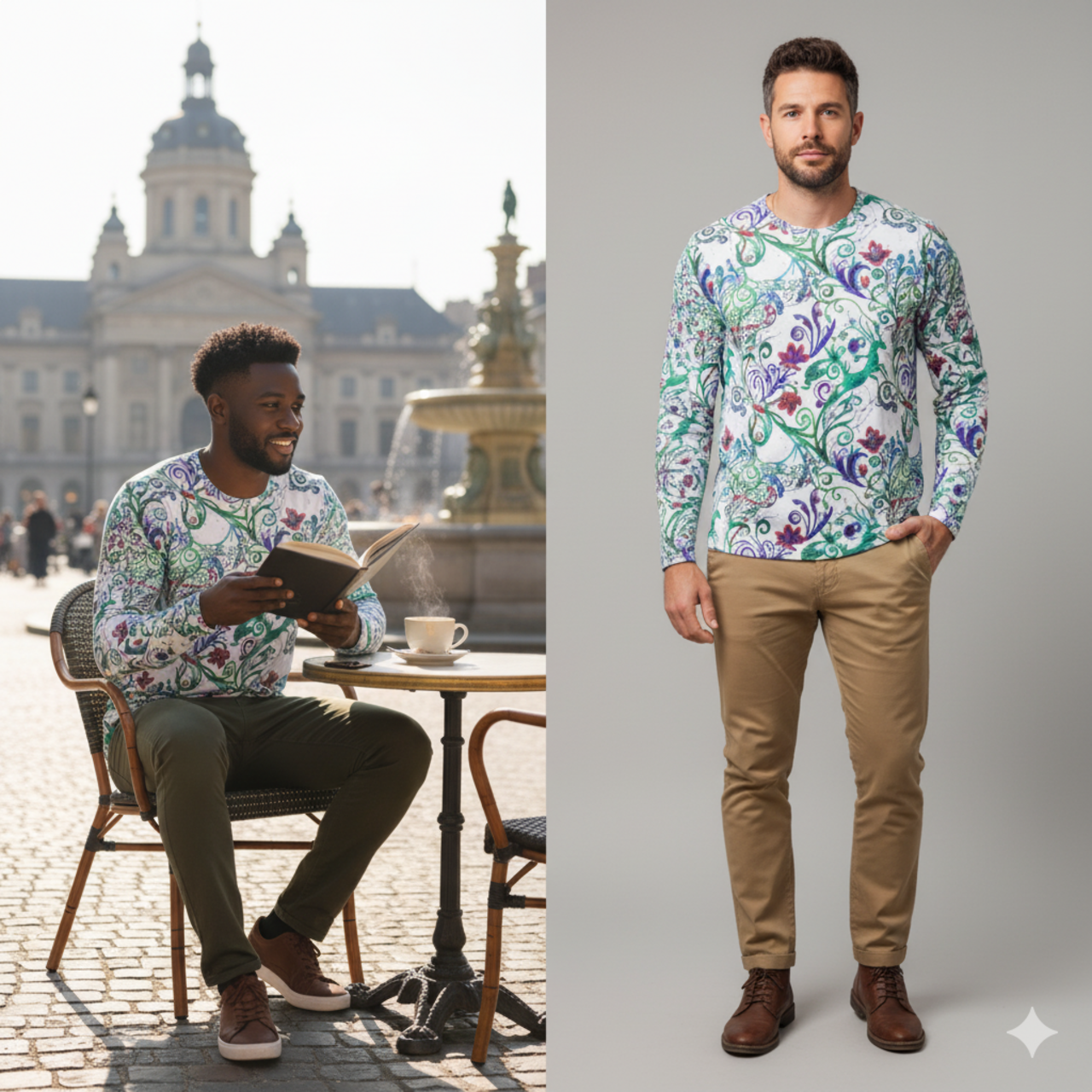Floral Vines Long Sleeve Shirt – Colorful Botanical All-Over Print product thumbnail image Floral Vines Long Sleeve Shirt – Colorful Botanical All-Over Print product thumbnail image