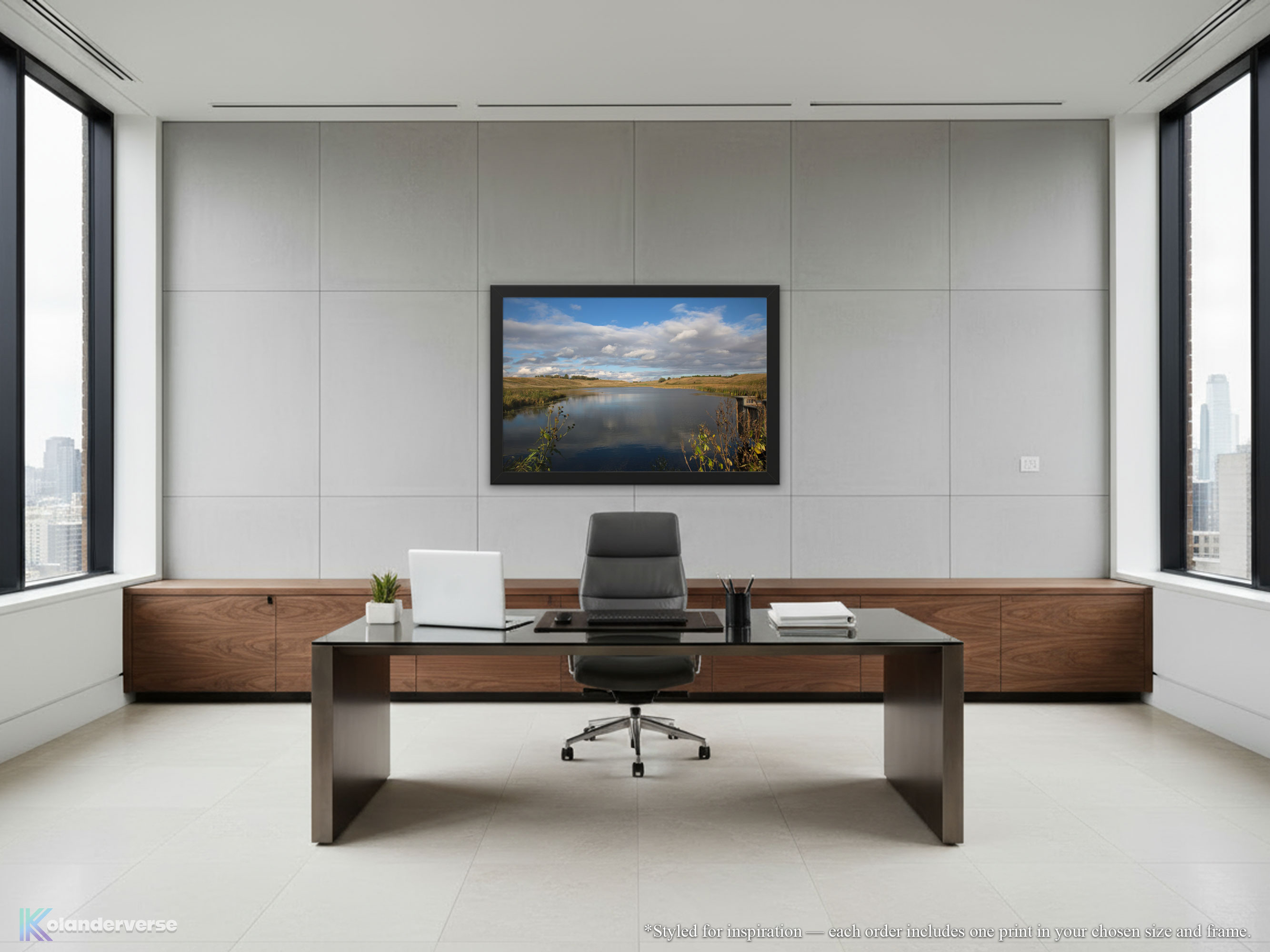 Prairie Lake - Framed Print - Minnesota Wetlands Photography Landscape - Countryside Water Rustic Wall Art #24 product thumbnail image