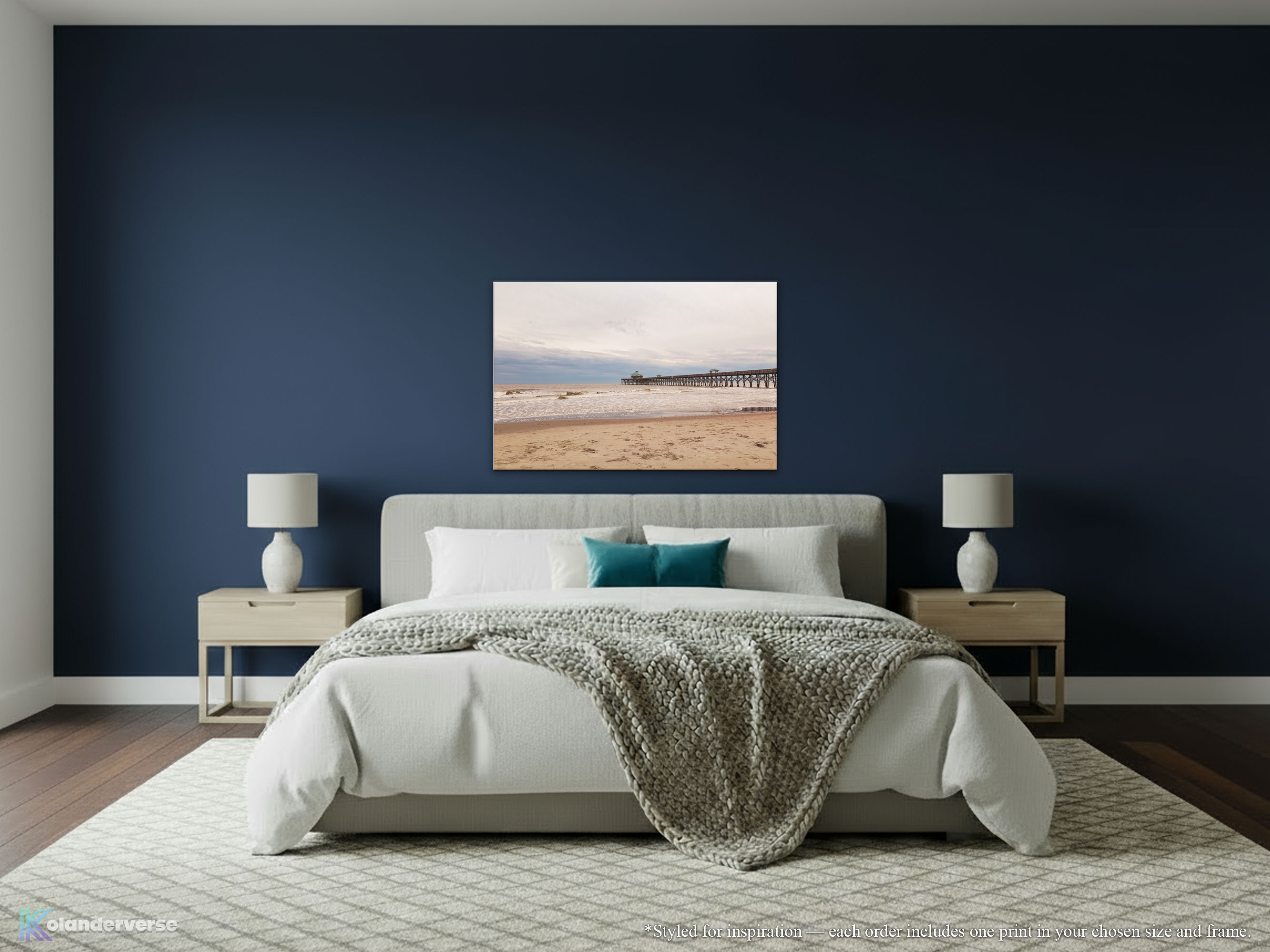 Folly Beach South Carolina - Canvas Print - Coastal Ocean Shoreline and Fishing Pier Photography Wall Art #25 product thumbnail image