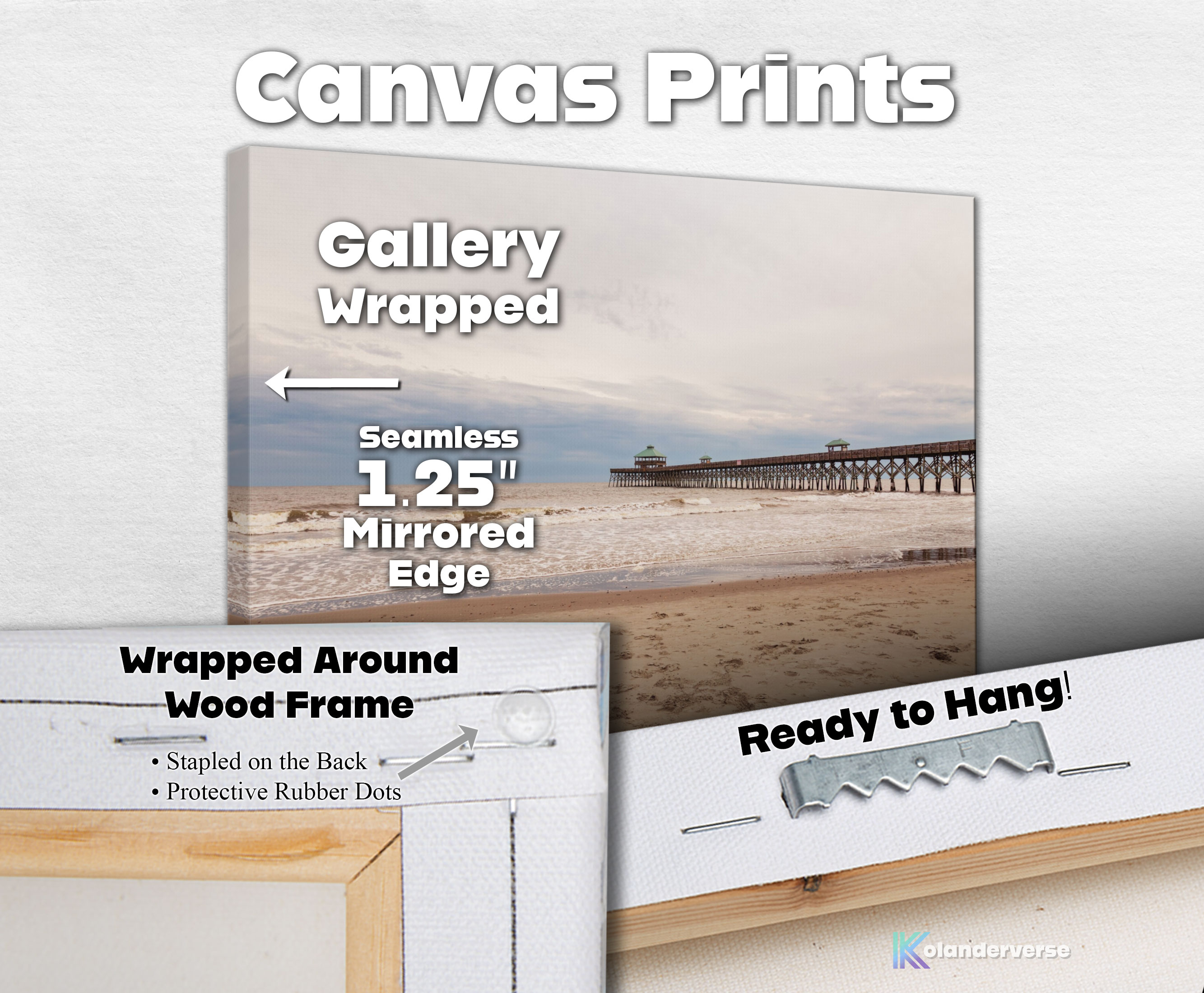 Folly Beach South Carolina - Canvas Print - Coastal Ocean Shoreline and Fishing Pier Photography Wall Art #25 product thumbnail image Folly Beach South Carolina - Canvas Print - Coastal Ocean Shoreline and Fishing Pier Photography Wall Art #25 product thumbnail image