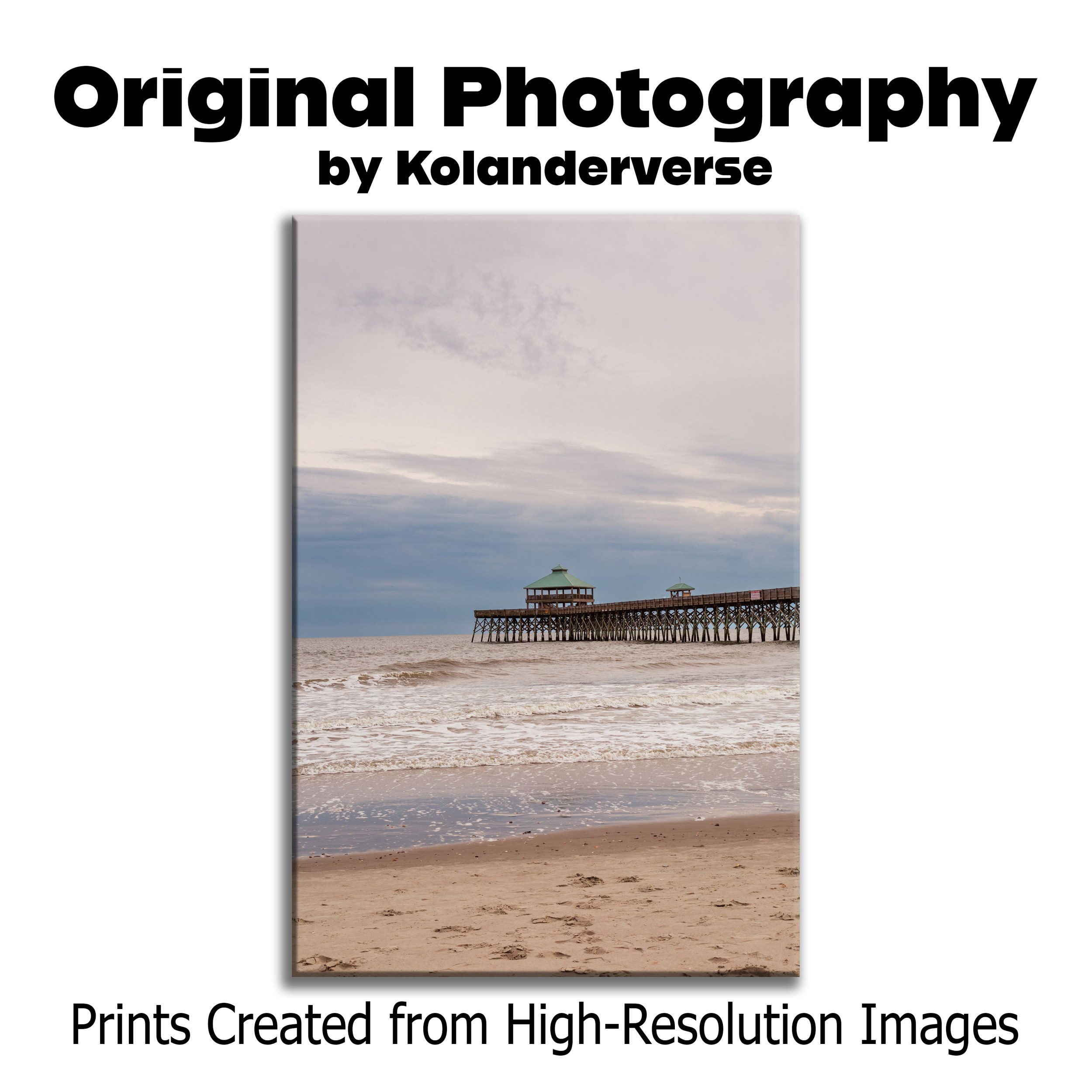 Folly Beach South Carolina - Giclée Poster Print Vertical - Coastal Ocean Shoreline and Fishing Pier Photography Wall Art #25 product thumbnail image Folly Beach South Carolina - Giclée Poster Print Vertical - Coastal Ocean Shoreline and Fishing Pier Photography Wall Art #25 product thumbnail image