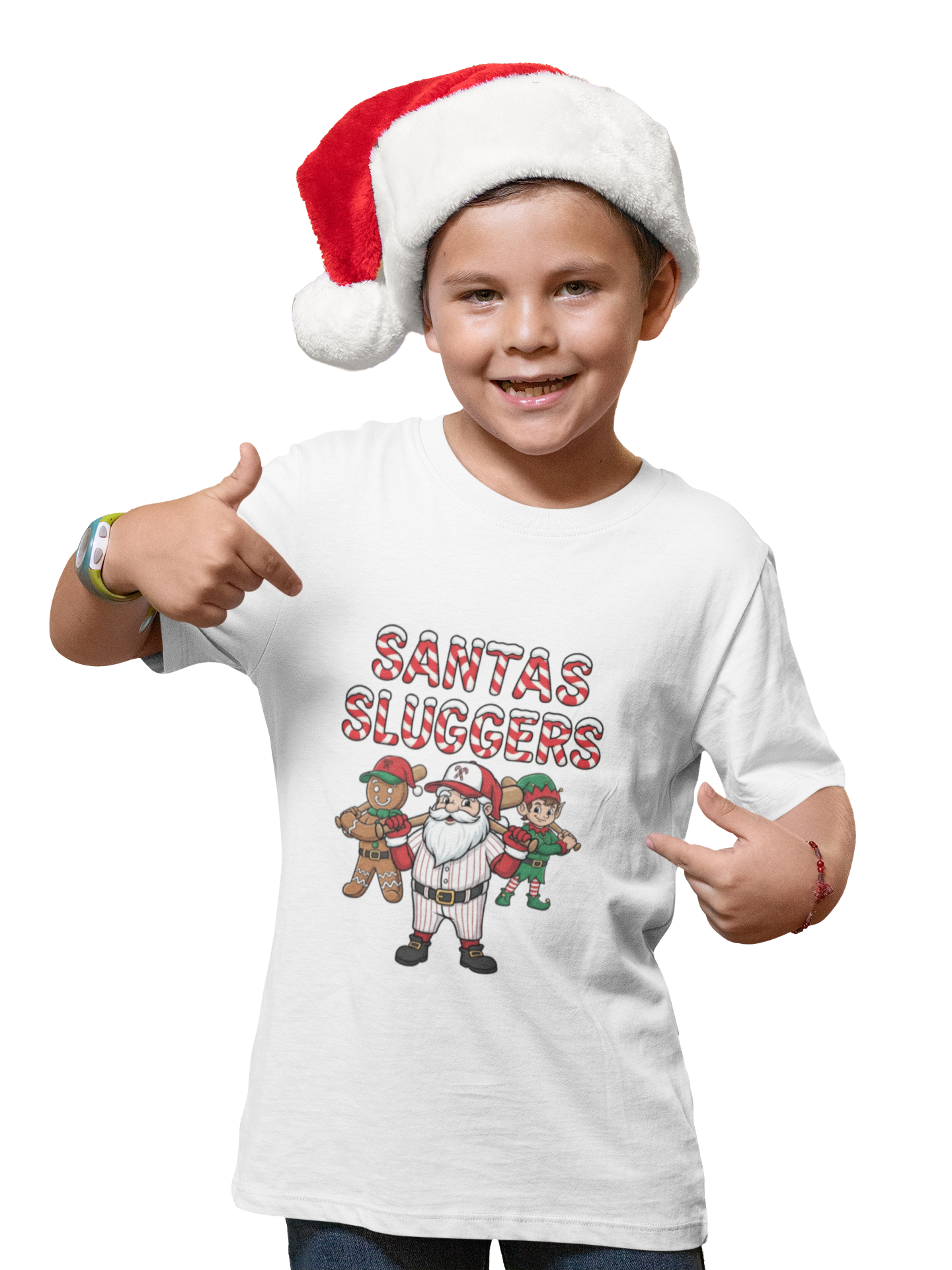 Youth Santas Sluggers Christmas Graphic Tee product thumbnail image Youth Santas Sluggers Christmas Graphic Tee product thumbnail image