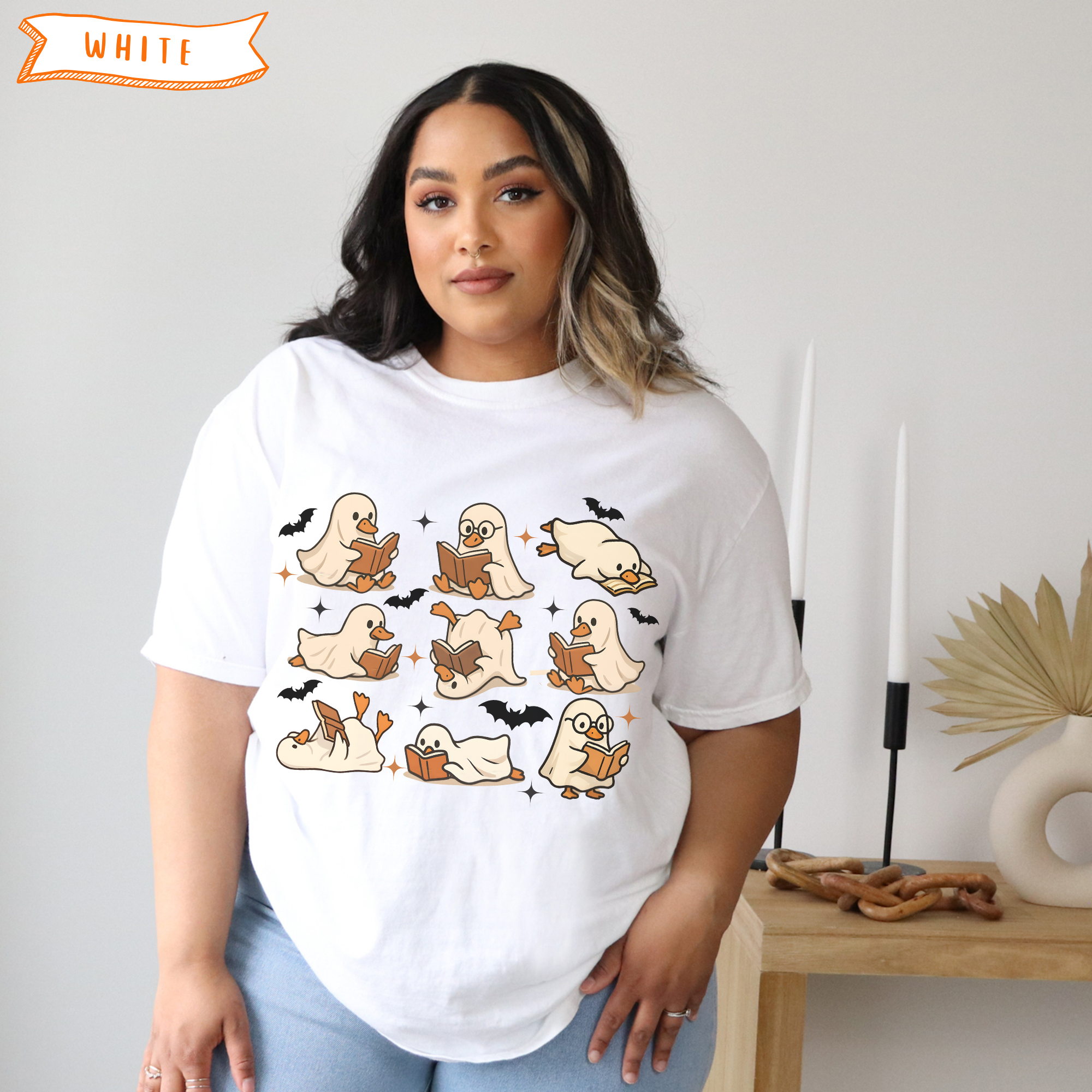 Spooky Bookish Geese T-Shirt product thumbnail image