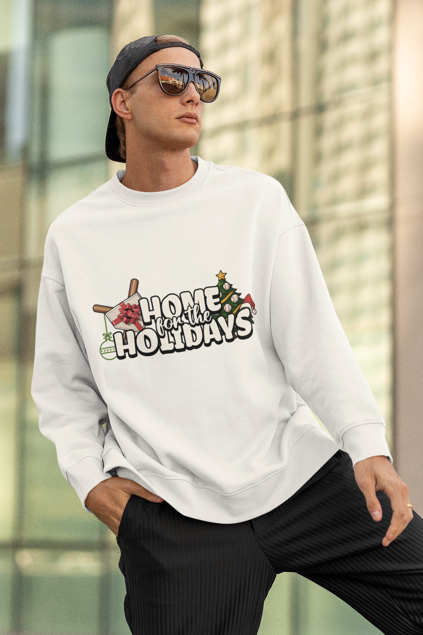 Unisex Baseball Holiday Long Sleeve T-Shirt - Home for the Holidays product thumbnail image Unisex Baseball Holiday Long Sleeve T-Shirt - Home for the Holidays product thumbnail image