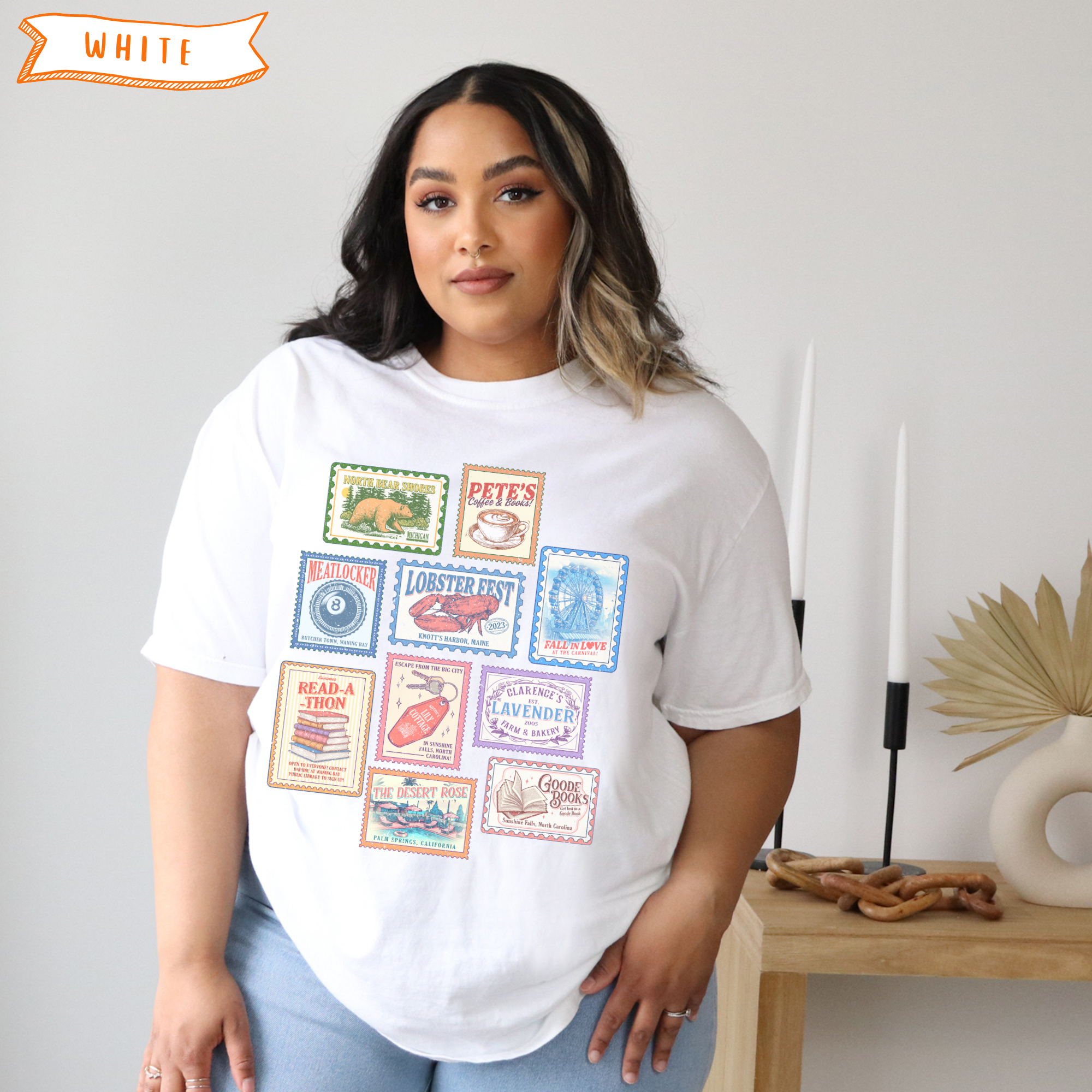 Vintage Book Lover Stamp T-Shirt