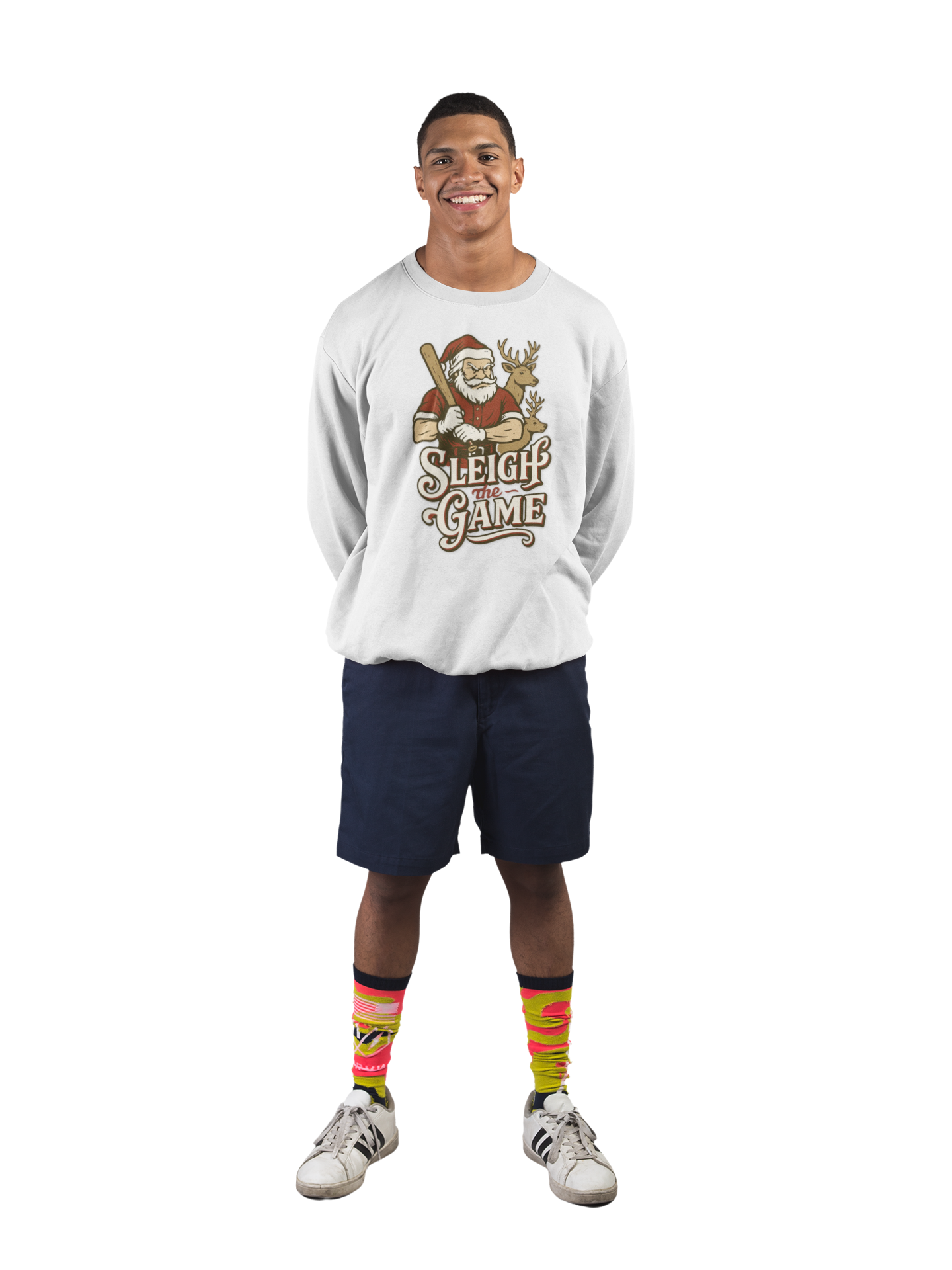 Baseball Santa Unisex Long Sleeve T-Shirt with 'Sleigh the Game' Text product thumbnail image Baseball Santa Unisex Long Sleeve T-Shirt with 'Sleigh the Game' Text product thumbnail image
