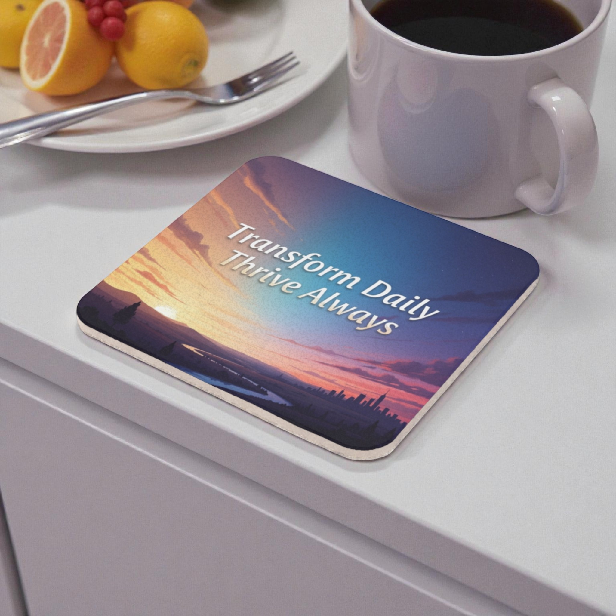 Empowering Transformation Quote Coat Back Coaster