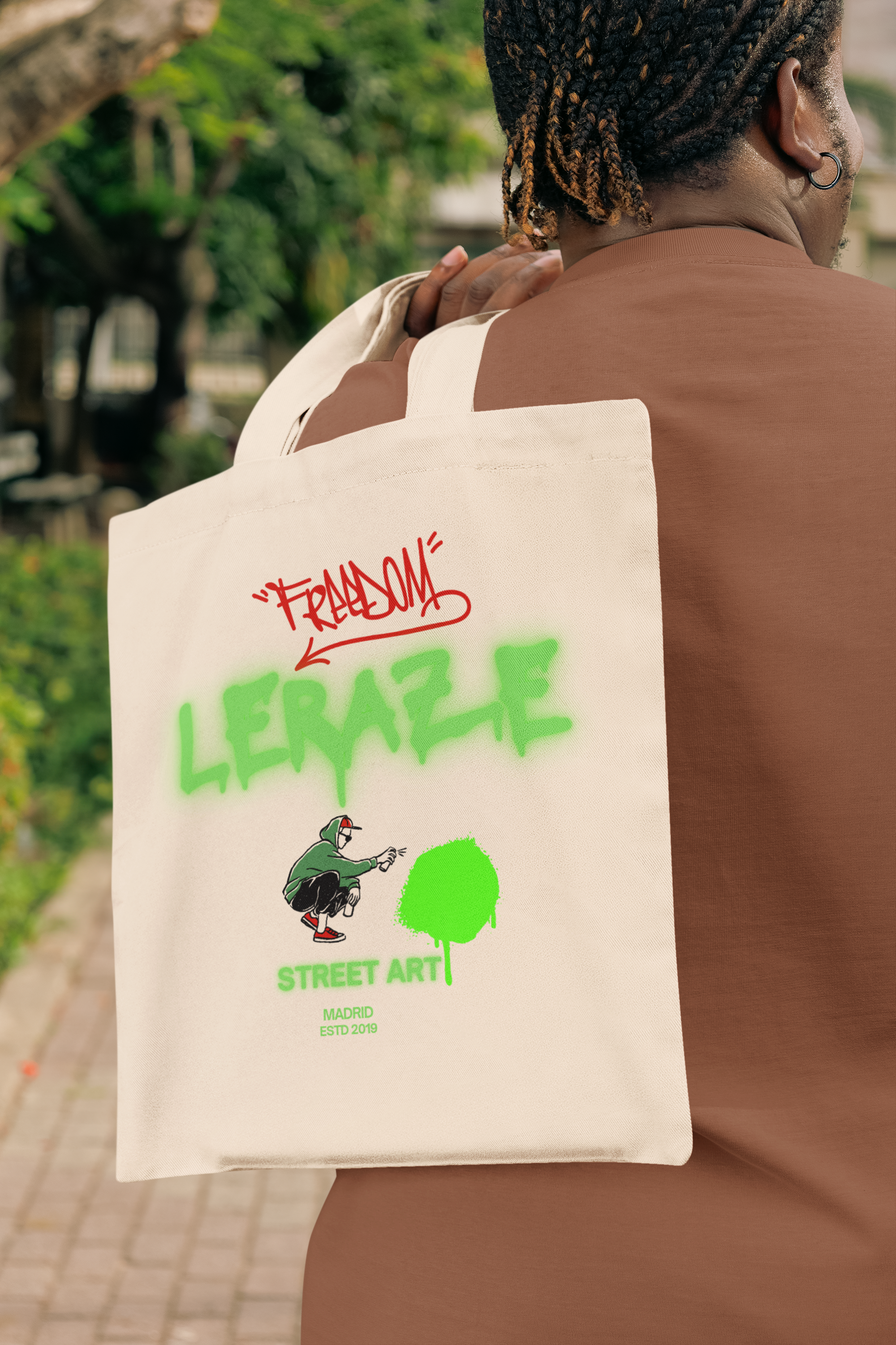 Graffiti Leraze Urban Street Art Tote Bag | Reusable Canvas Shopper product thumbnail image Graffiti Leraze Urban Street Art Tote Bag | Reusable Canvas Shopper product thumbnail image