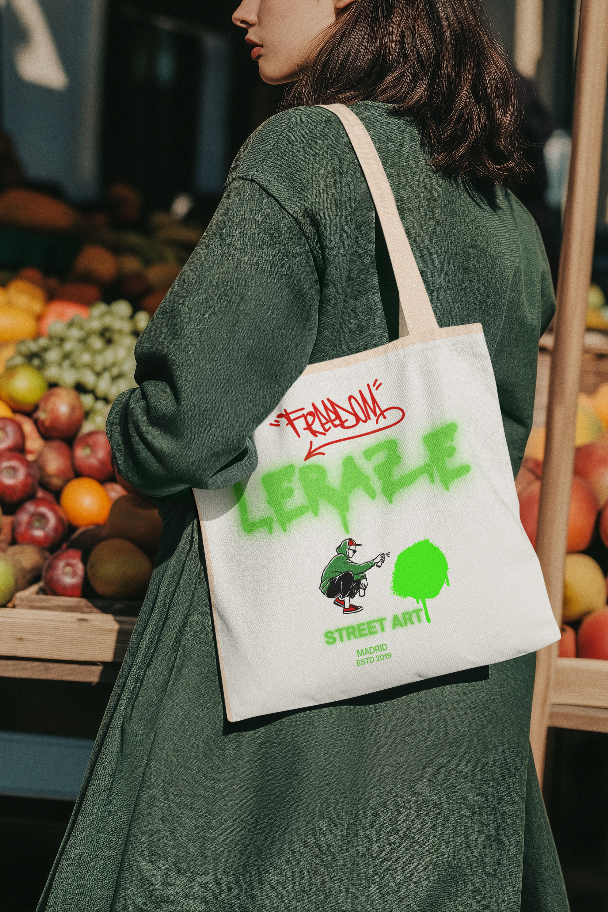 Graffiti Leraze Urban Street Art Tote Bag | Reusable Canvas Shopper product thumbnail image Graffiti Leraze Urban Street Art Tote Bag | Reusable Canvas Shopper product thumbnail image