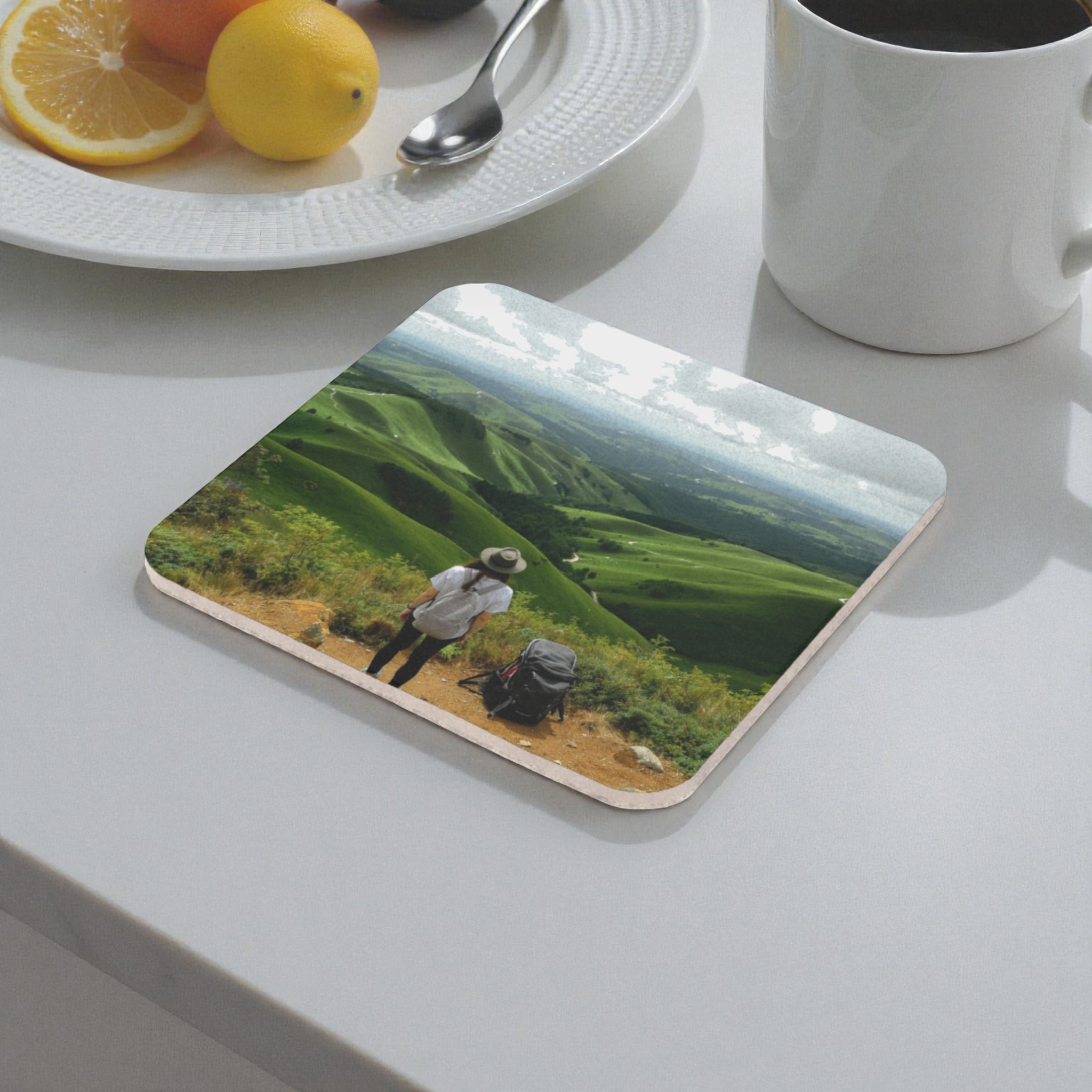 Scenic Mountain Journey Cork Back Coaster