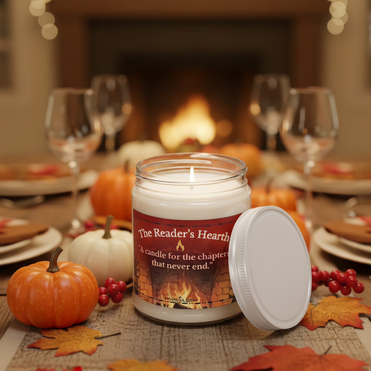 “The Reader’s Hearth” Comfort Spice Scented Soy Wax Candle – 9oz – Cozy Fall and Winter Reading Scent – 50-60 Hour Burn – Reusable Glass Jar product thumbnail image “The Reader’s Hearth” Comfort Spice Scented Soy Wax Candle – 9oz – Cozy Fall and Winter Reading Scent – 50-60 Hour Burn – Reusable Glass Jar product thumbnail image