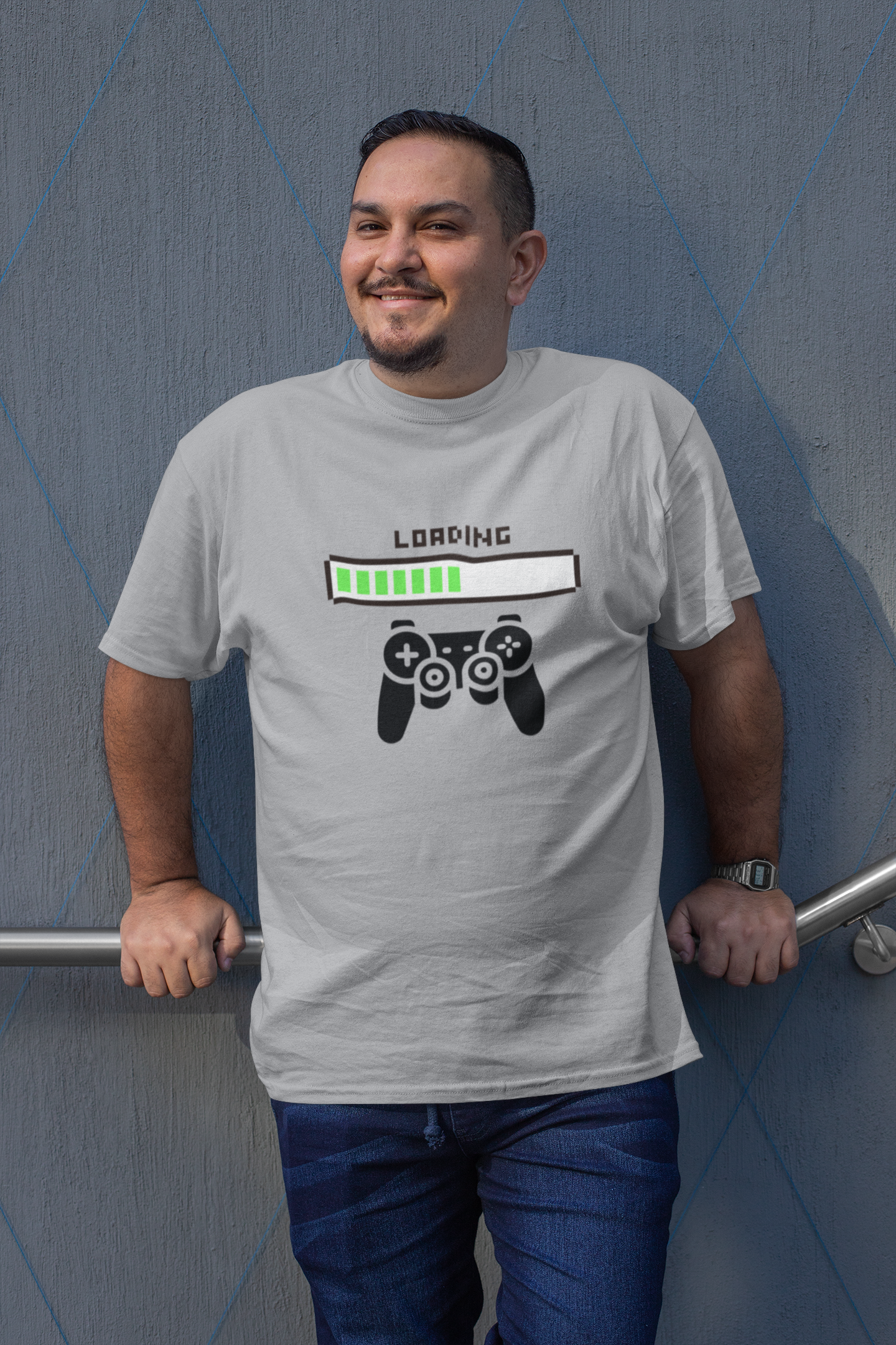 Loading Controller T-Shirt — Gamer Progress Bar Tee