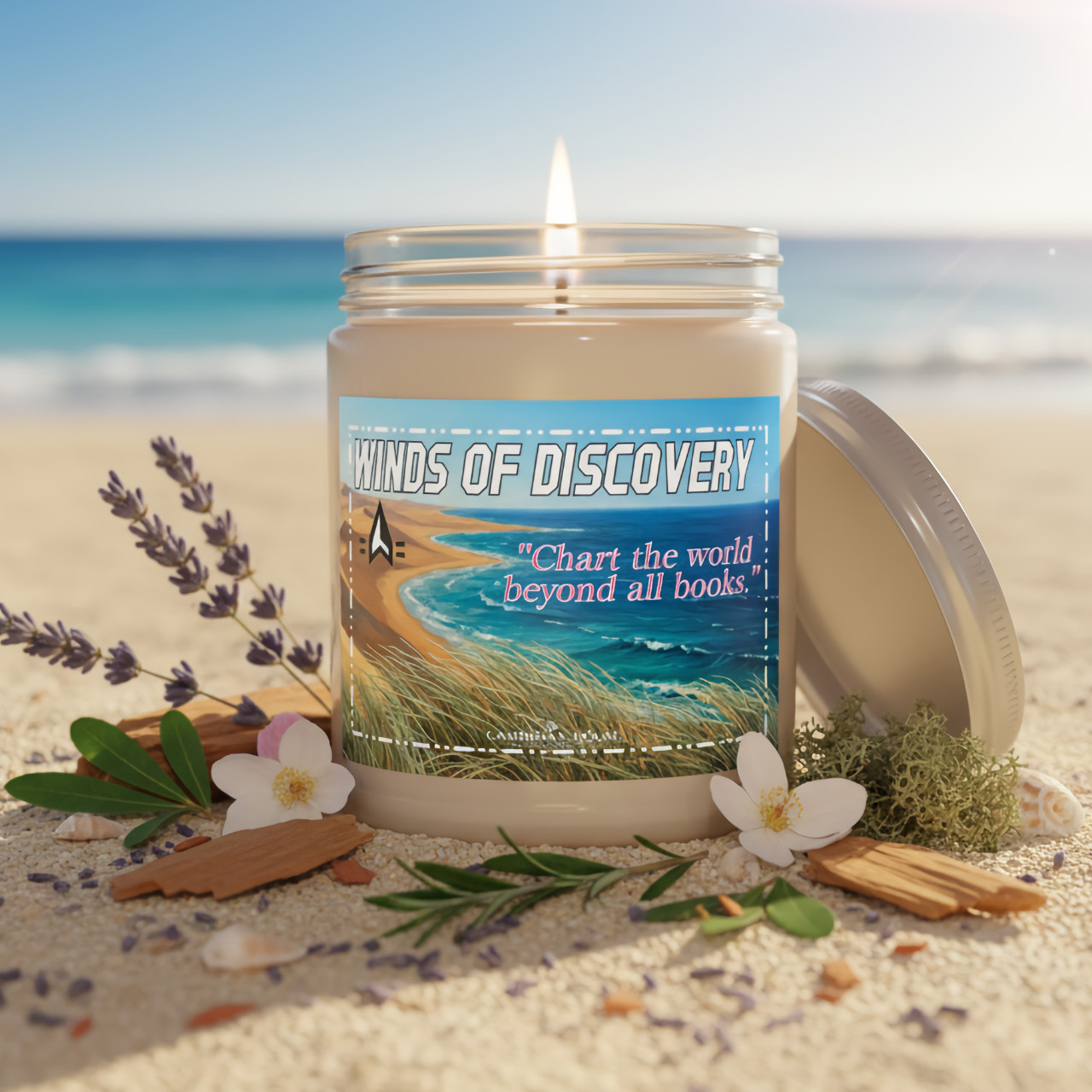 “Winds of Discovery” Sea Breeze Scented Soy Wax Candle – 9oz – Invigorating Year-Round Scent – 50-60 Hour Burn – Hand Poured – Reusable Glass Jar product thumbnail image “Winds of Discovery” Sea Breeze Scented Soy Wax Candle – 9oz – Invigorating Year-Round Scent – 50-60 Hour Burn – Hand Poured – Reusable Glass Jar product thumbnail image