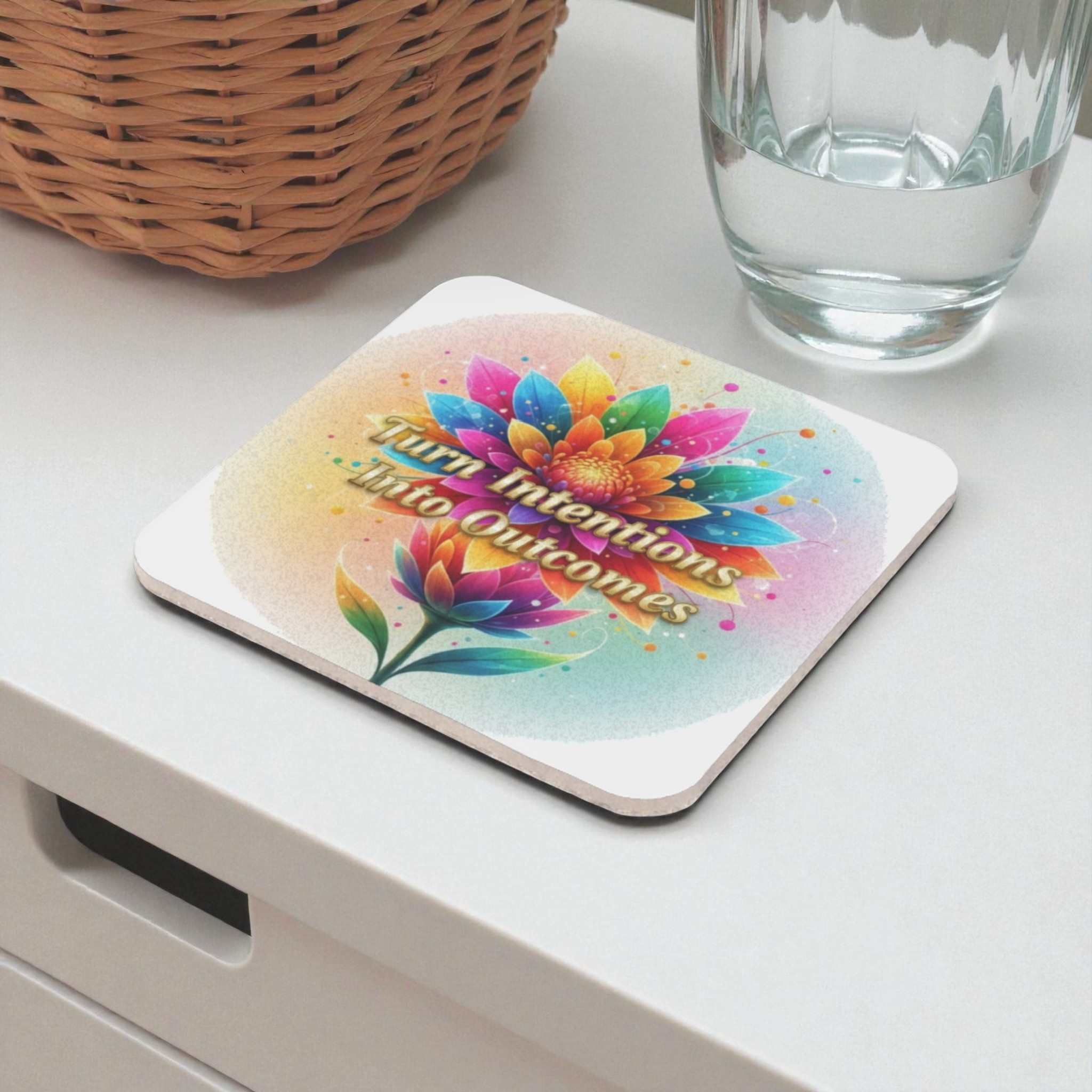 Bright Affirmation Cork Back Coaster
