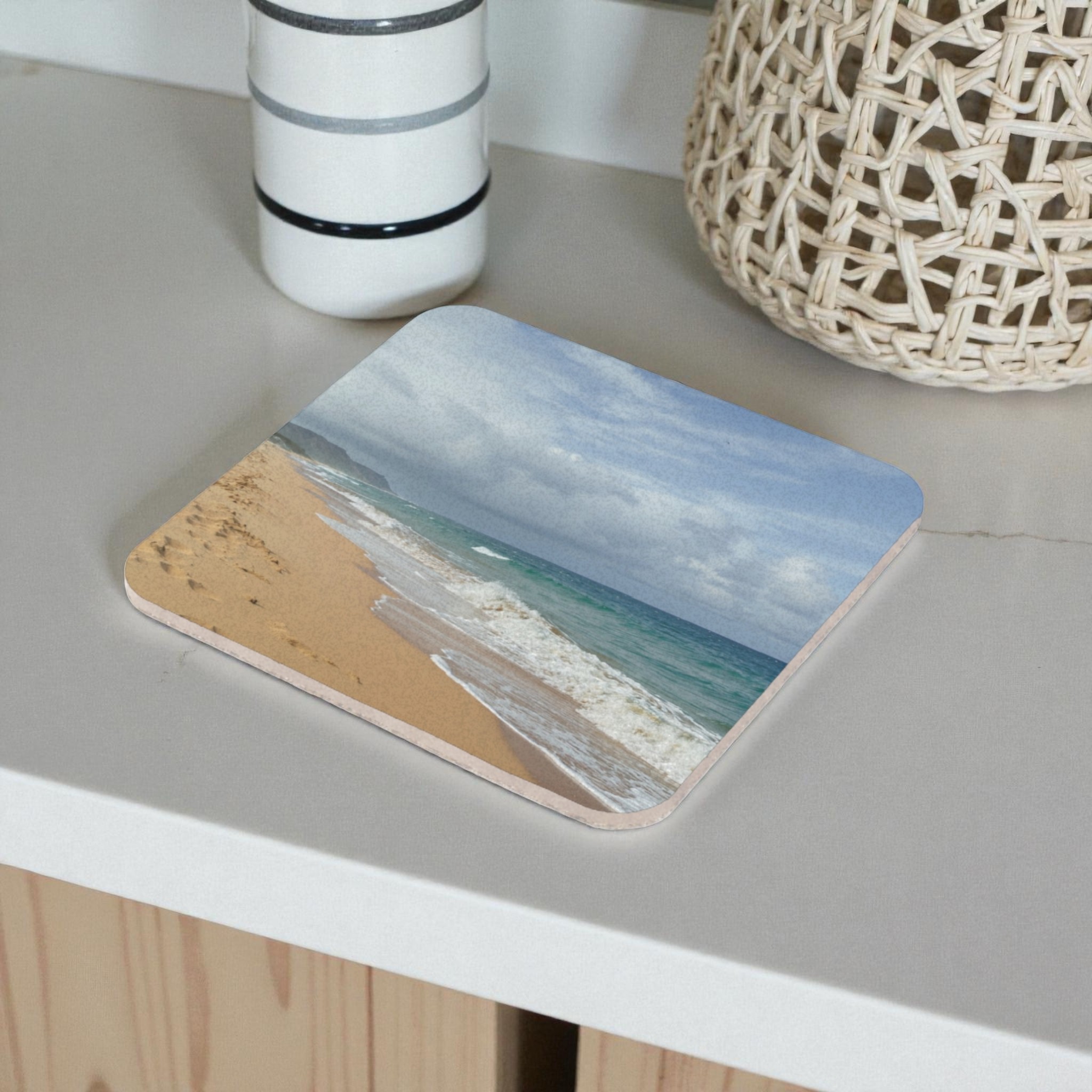 Calming Seaside Cork Back Coaster
