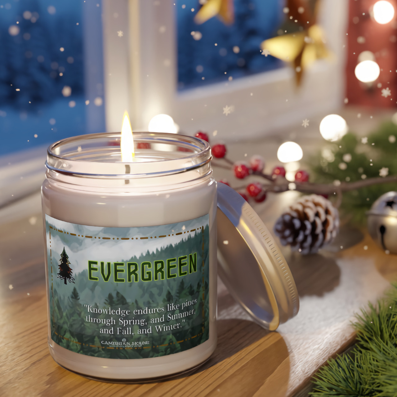 “Evergreen” – Fresh Balsam Scented Soy Wax Candle – 9oz – Cozy Fall and Winter Reading Scent – 50-60 Hour Burn – Reusable Glass Jar product thumbnail image “Evergreen” – Fresh Balsam Scented Soy Wax Candle – 9oz – Cozy Fall and Winter Reading Scent – 50-60 Hour Burn – Reusable Glass Jar product thumbnail image