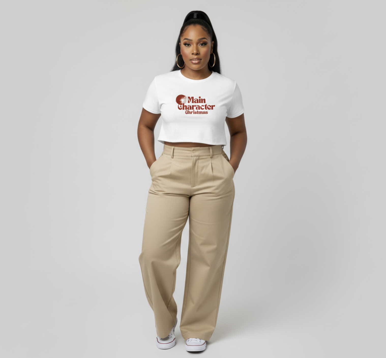 Main Character Christmas Women's Baby Tee Main Character Christmas Women's Baby Tee