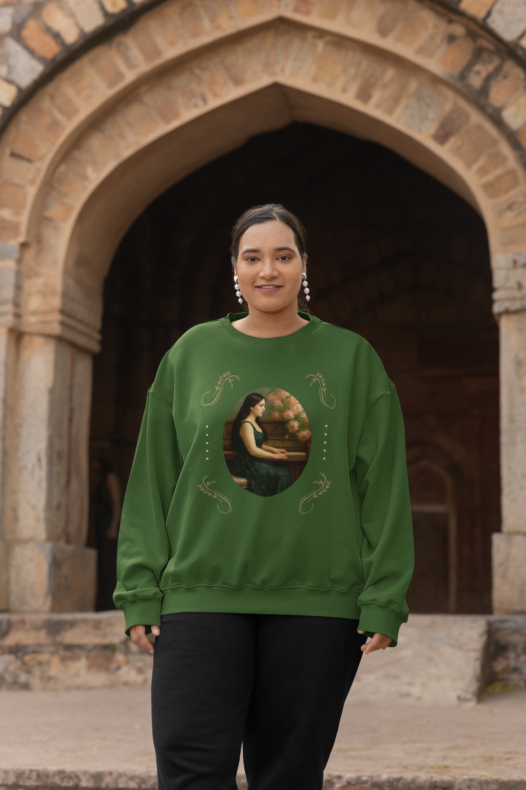 Vintage Piano Girl Sweatshirt product thumbnail image