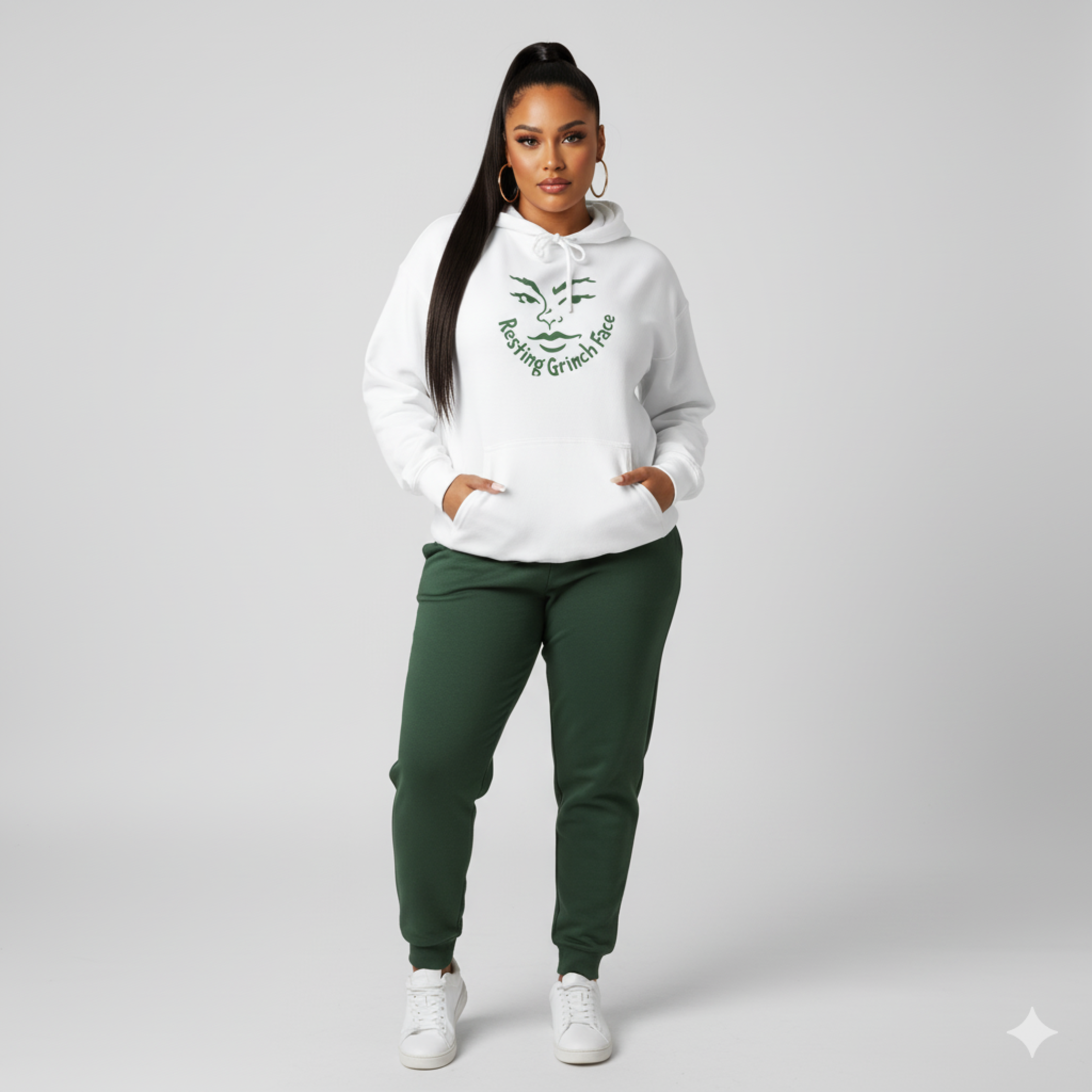 Hoodie — 'Resting Grinch Face' Minimalist Holiday Pullover Hoodie — 'Resting Grinch Face' Minimalist Holiday Pullover