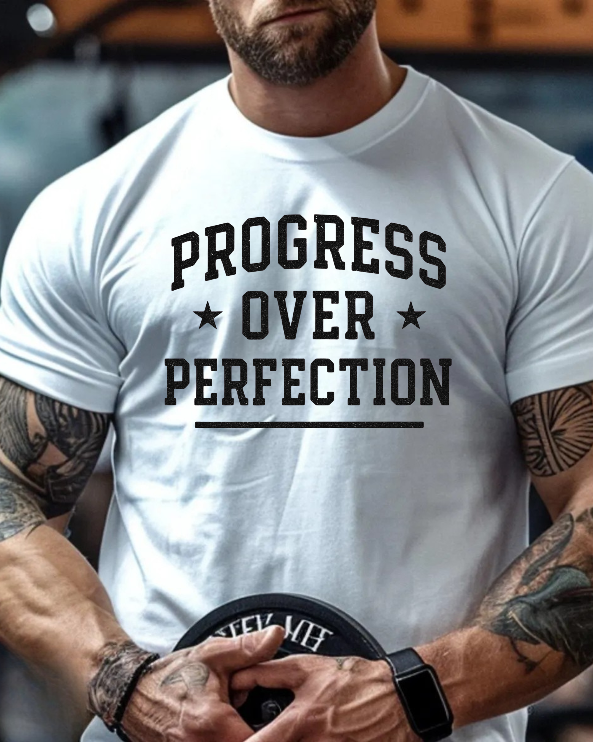 Progress Over Perfection T‑Shirt — Motivational Short Sleeve Tee