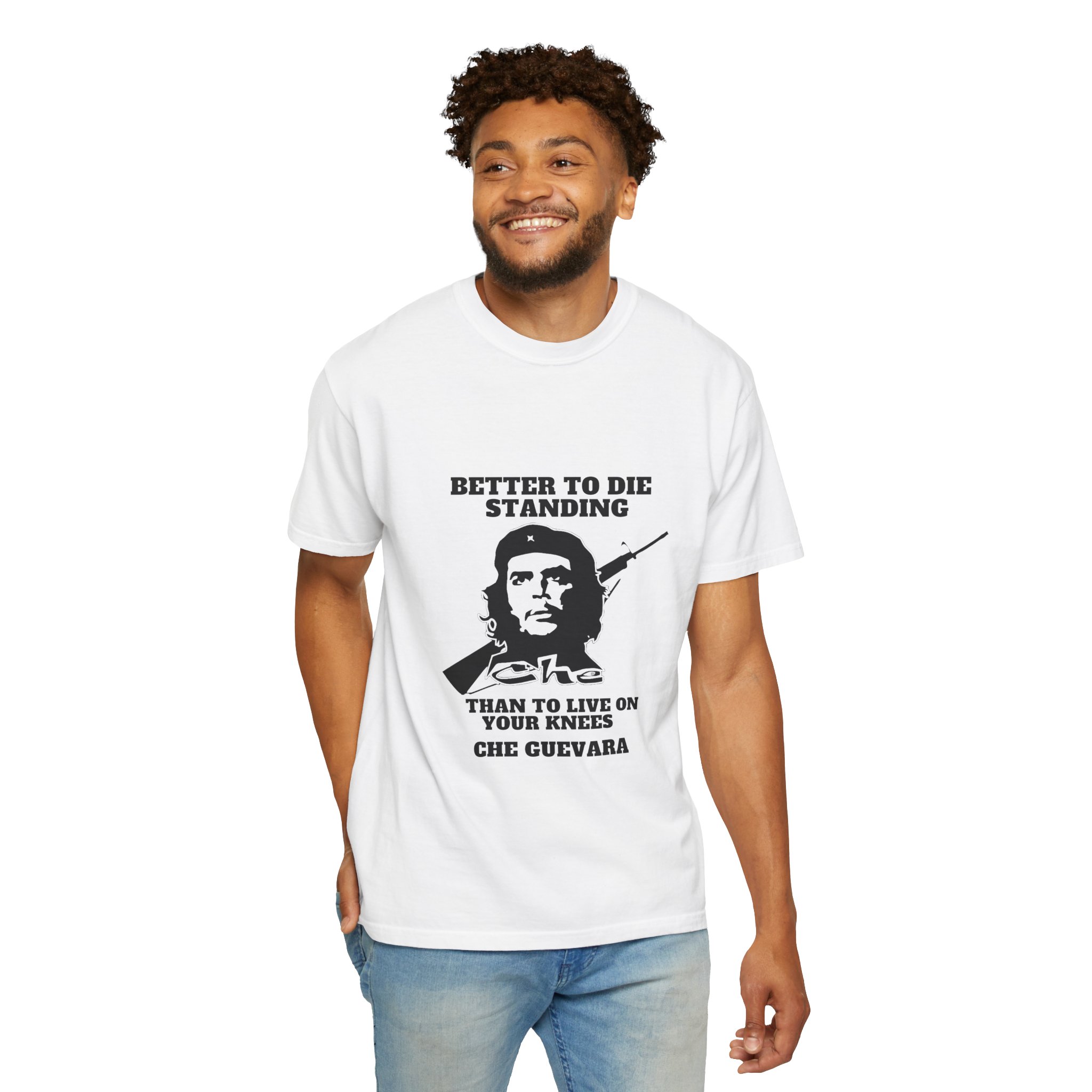Graphic T-Shirt — 'Better to Die Standing Than to Live on Your Knees' Statement Tee product thumbnail image