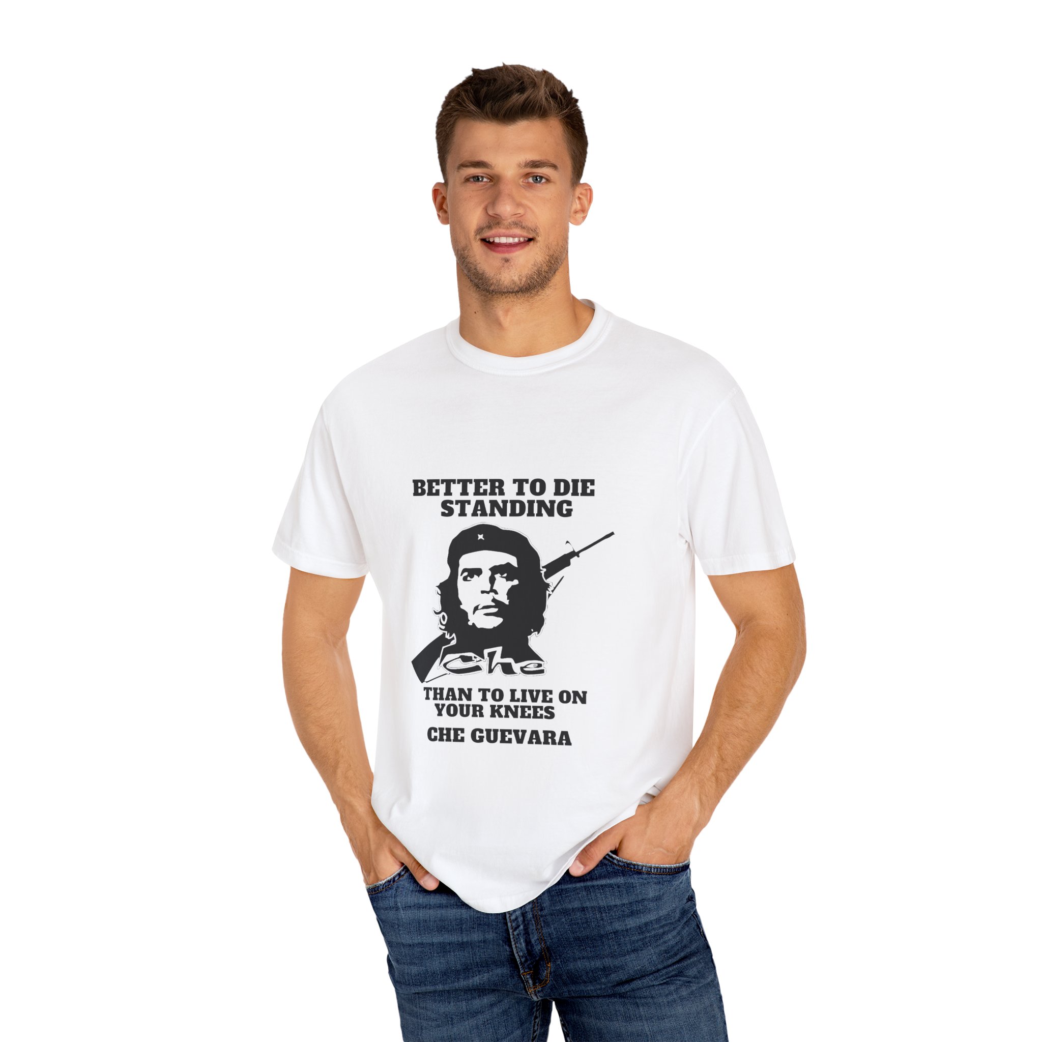 Graphic T-Shirt — 'Better to Die Standing Than to Live on Your Knees' Statement Tee product thumbnail image