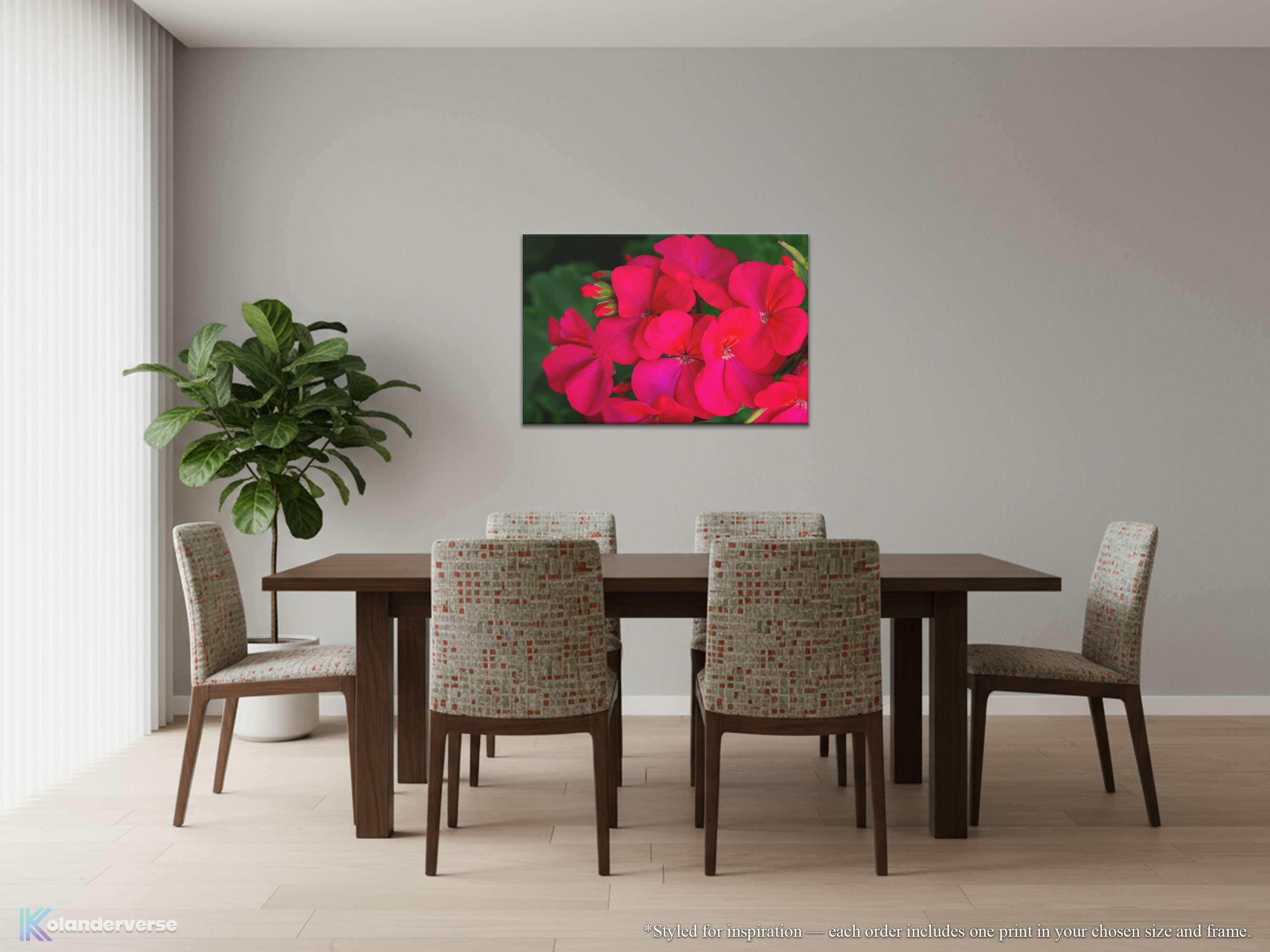 Bright Pink Geranium Flowers - Canvas Print - Close Up Floral Art #77 product thumbnail image Bright Pink Geranium Flowers - Canvas Print - Close Up Floral Art #77 product thumbnail image