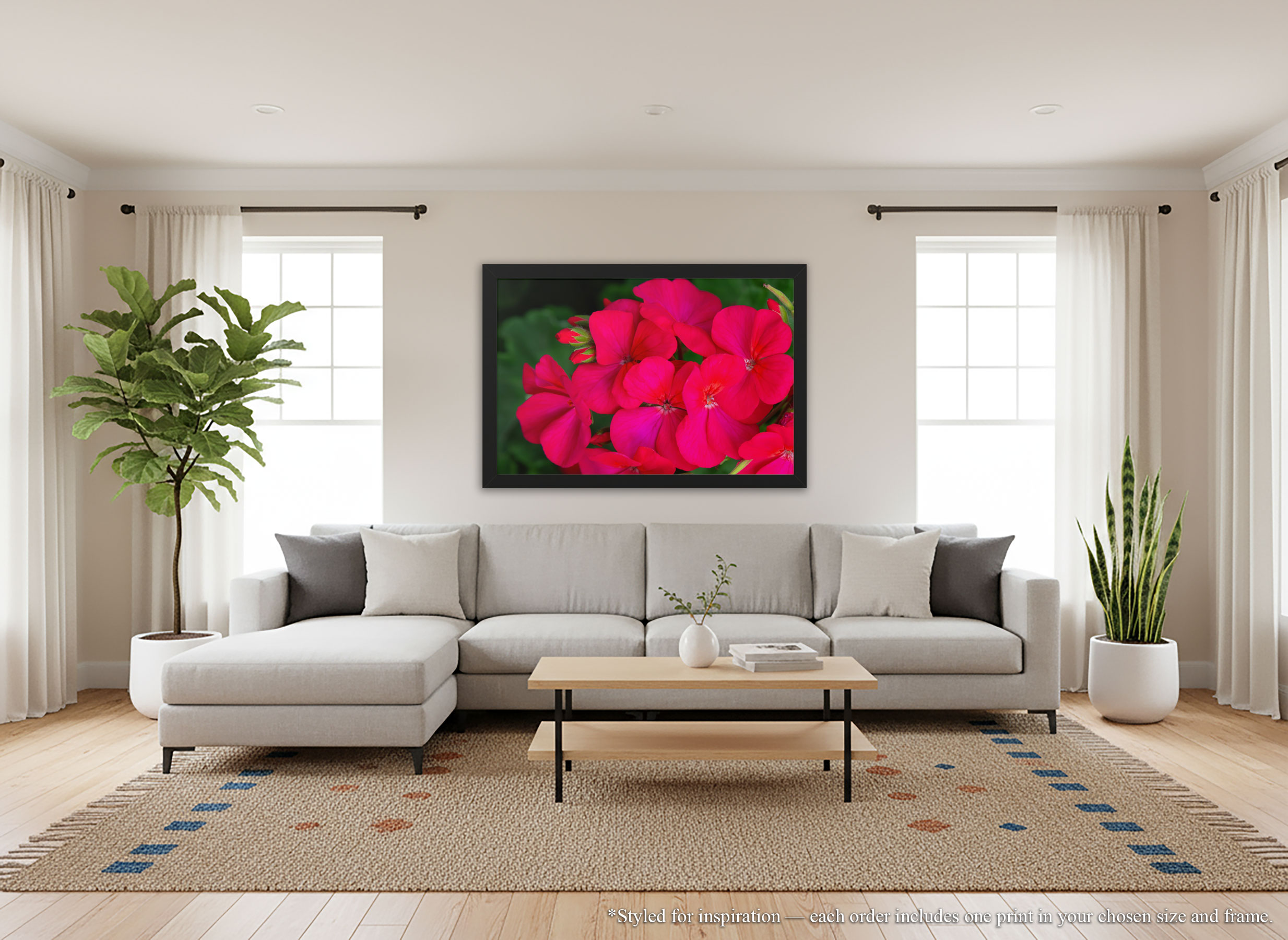 Bright Pink Geranium Flowers - Framed Print - Close Up Floral Art #77 product thumbnail image Bright Pink Geranium Flowers - Framed Print - Close Up Floral Art #77 product thumbnail image