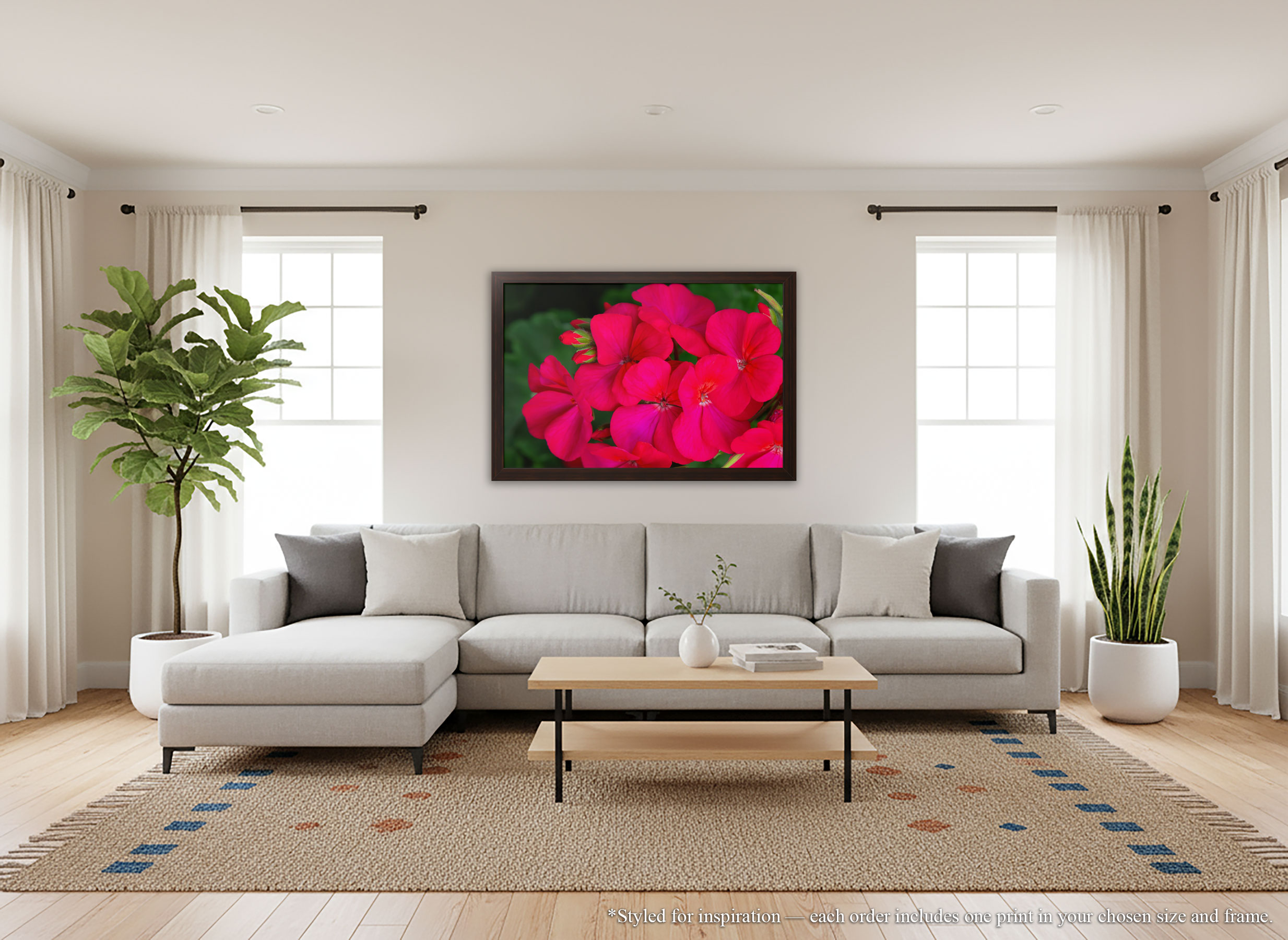 Bright Pink Geranium Flowers - Framed Print - Close Up Floral Art #77 product thumbnail image Bright Pink Geranium Flowers - Framed Print - Close Up Floral Art #77 product thumbnail image