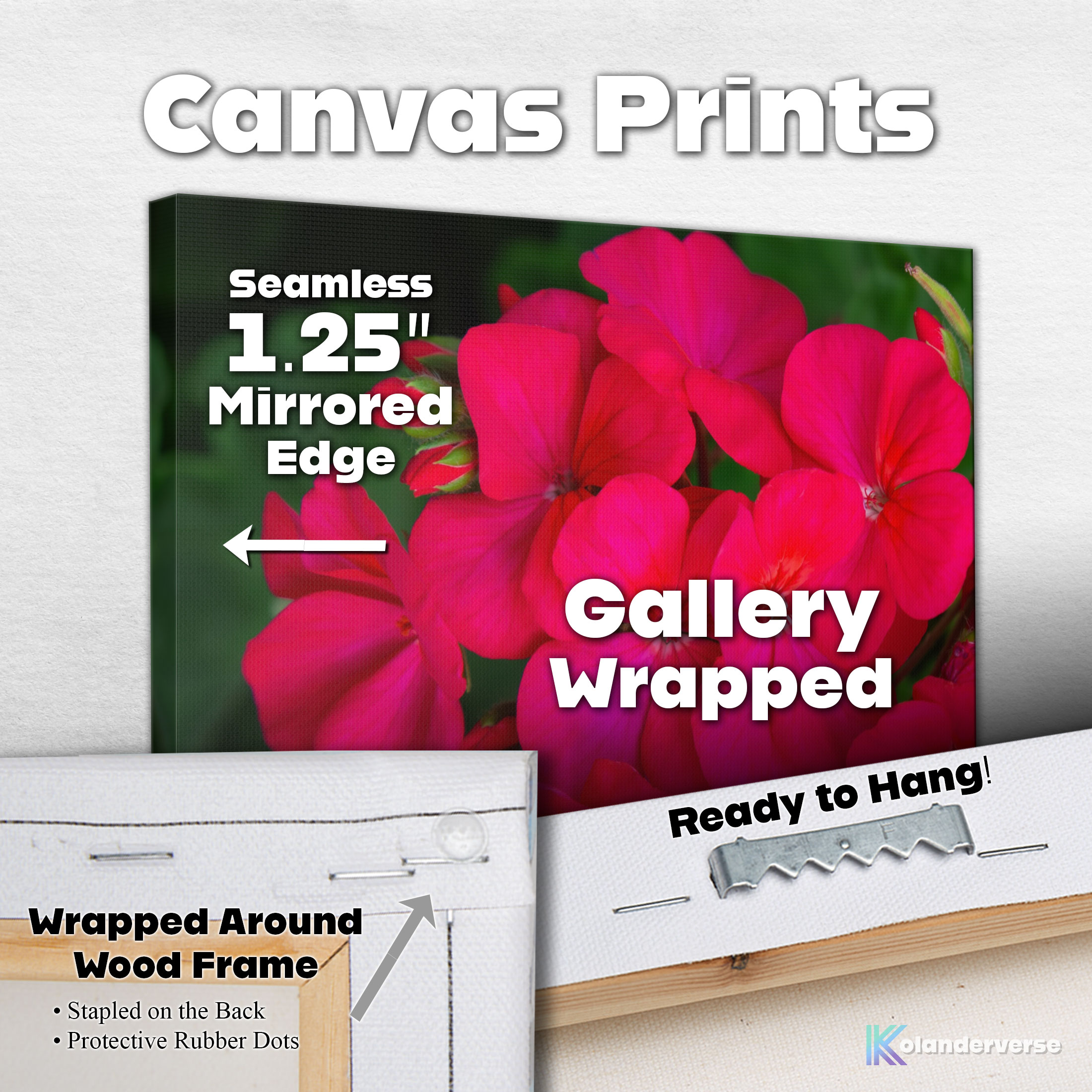 Bright Pink Geranium Flowers - Canvas Print - Close Up Floral Art #77 product thumbnail image Bright Pink Geranium Flowers - Canvas Print - Close Up Floral Art #77 product thumbnail image