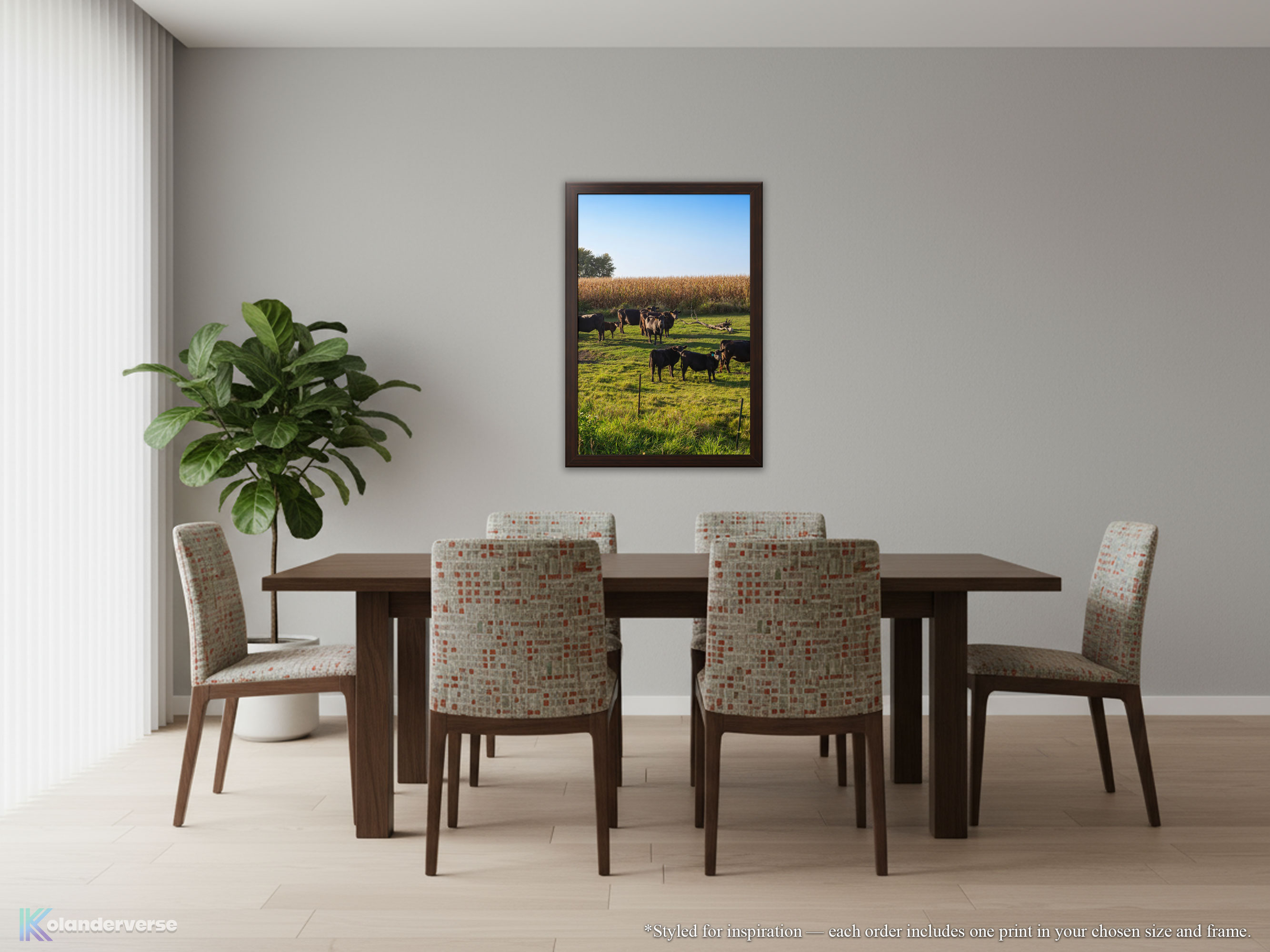 Black Angus Cattle in Green Pasture - Framed Print - Rural Country Farm Cornfield Landscape Wall Art #79 product thumbnail image Black Angus Cattle in Green Pasture - Framed Print - Rural Country Farm Cornfield Landscape Wall Art #79 product thumbnail image