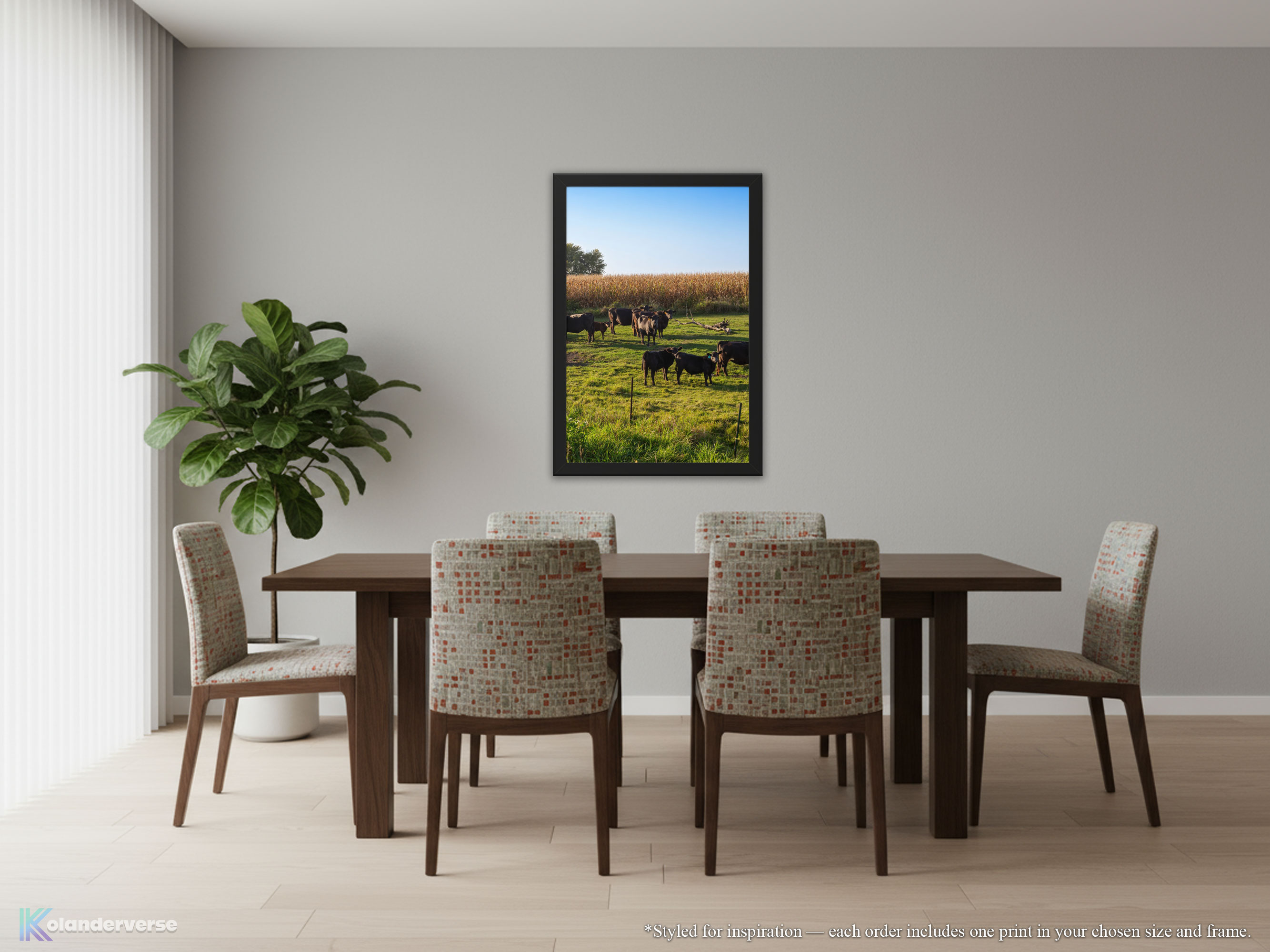 Black Angus Cattle in Green Pasture - Framed Print - Rural Country Farm Cornfield Landscape Wall Art #79 product thumbnail image Black Angus Cattle in Green Pasture - Framed Print - Rural Country Farm Cornfield Landscape Wall Art #79 product thumbnail image
